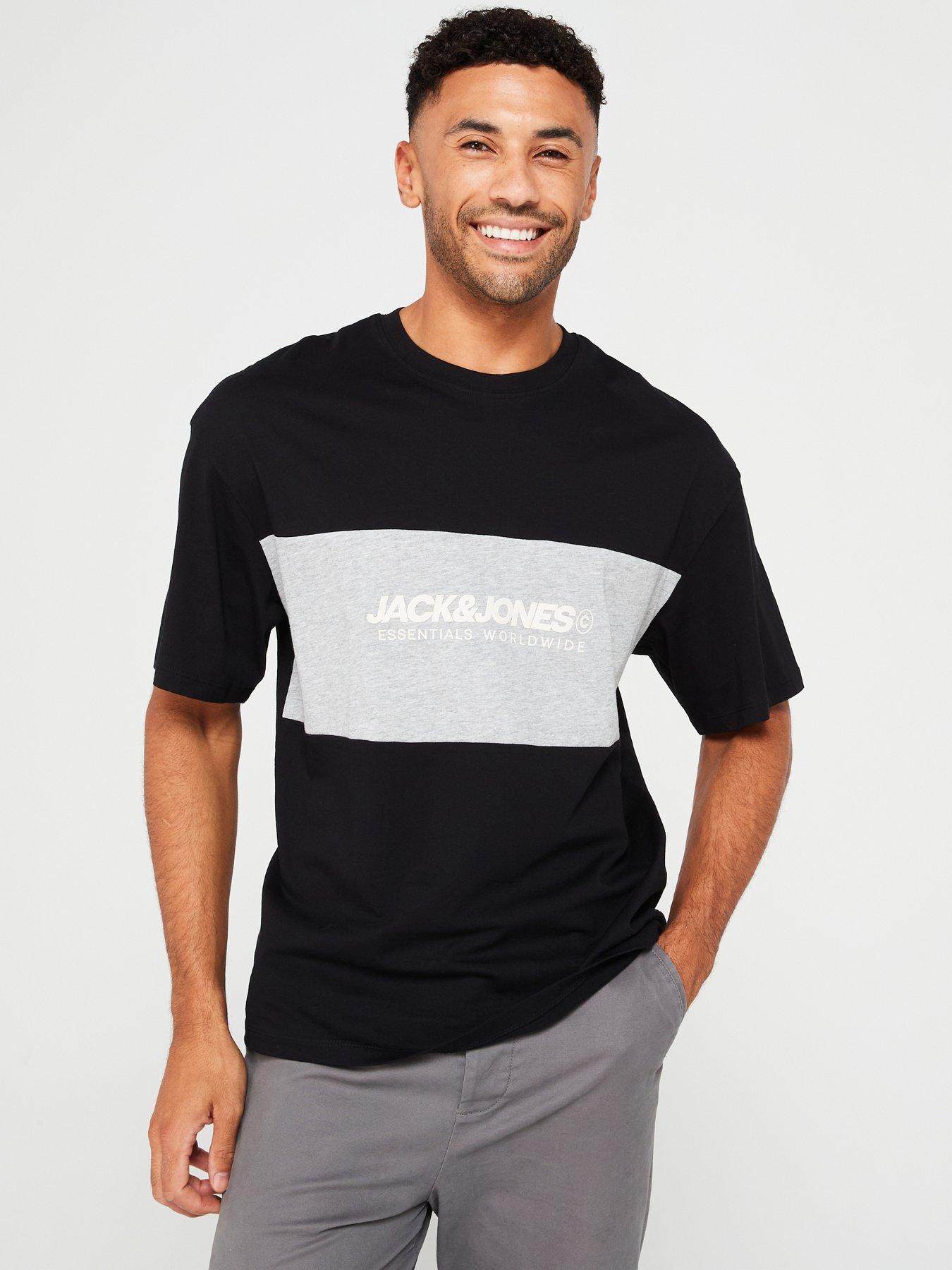 undefined Chest Logo Colour Block T-Shirt - Black