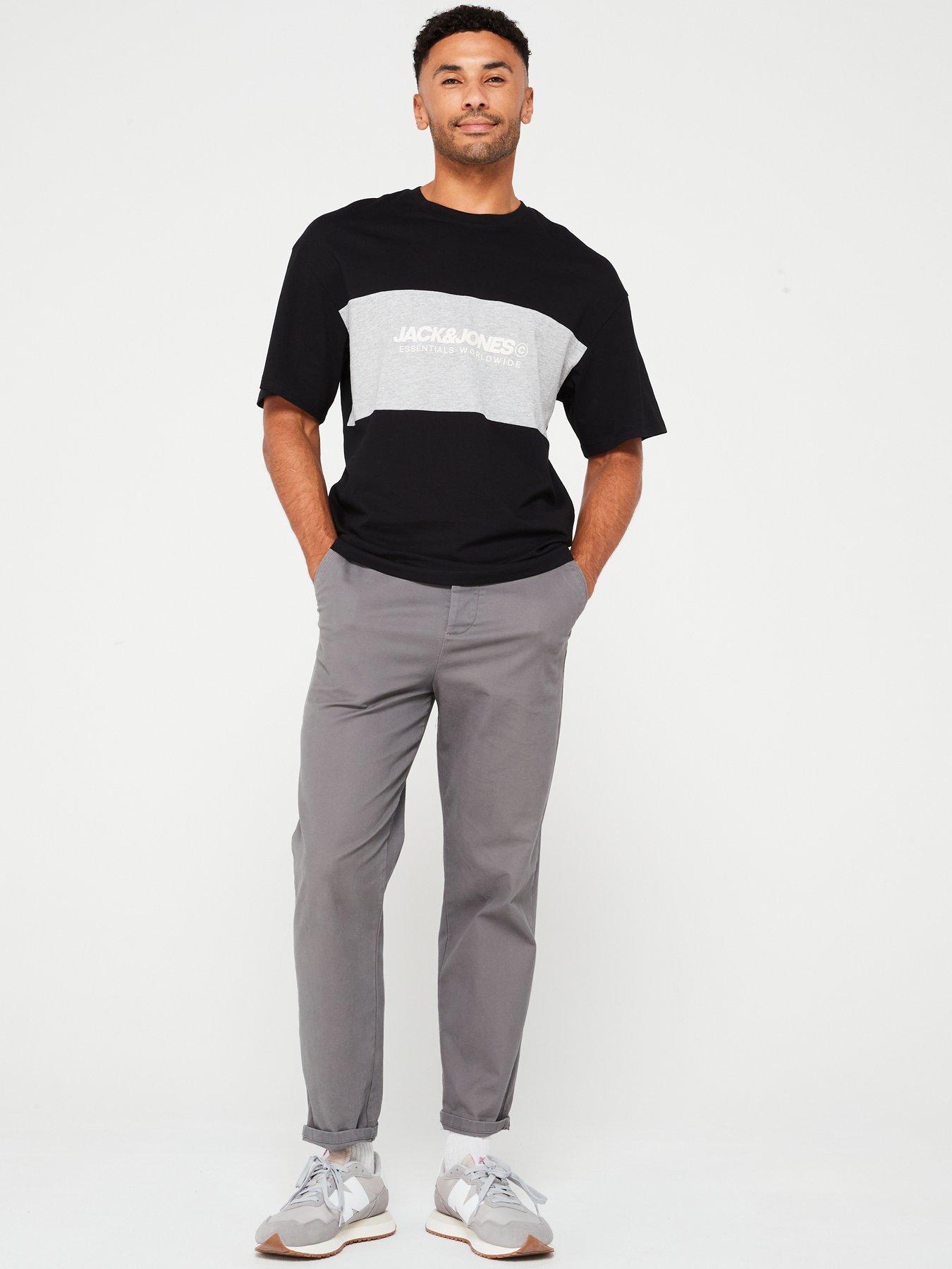 Image 3 of 4 of Jack & Jones Chest Logo Colour Block T-Shirt - Black