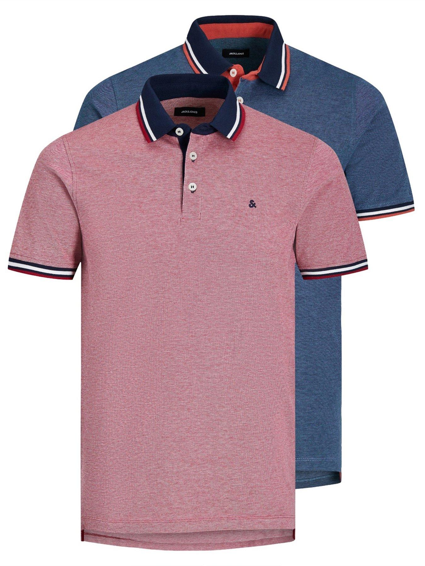 Image 1 of 6 of Jack & Jones 2-Pack Paulos Short Sleeve Polo Shirts - Multi