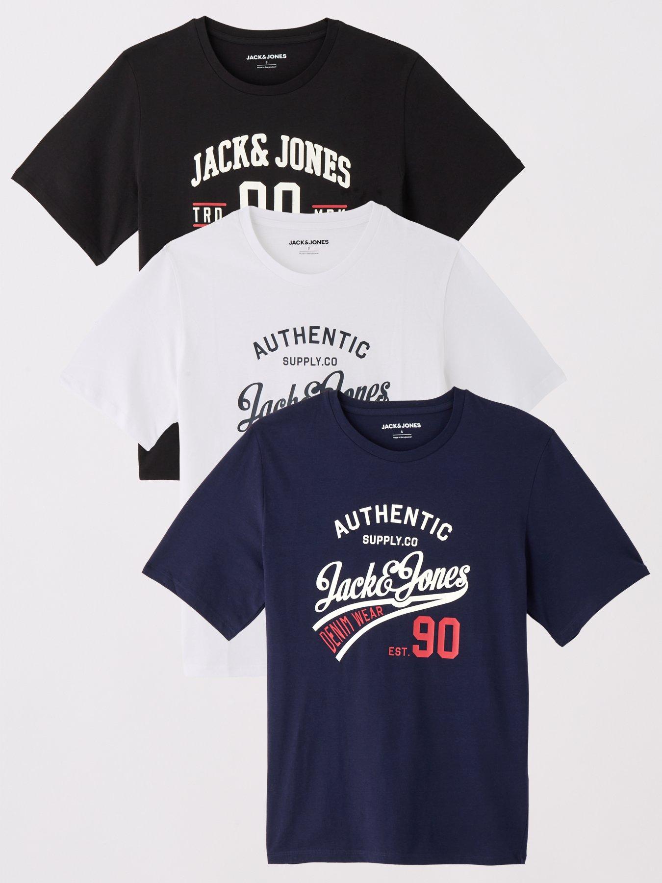 undefined 3-pack Ethan Script Logo Short Sleeve T-shirts - Multi