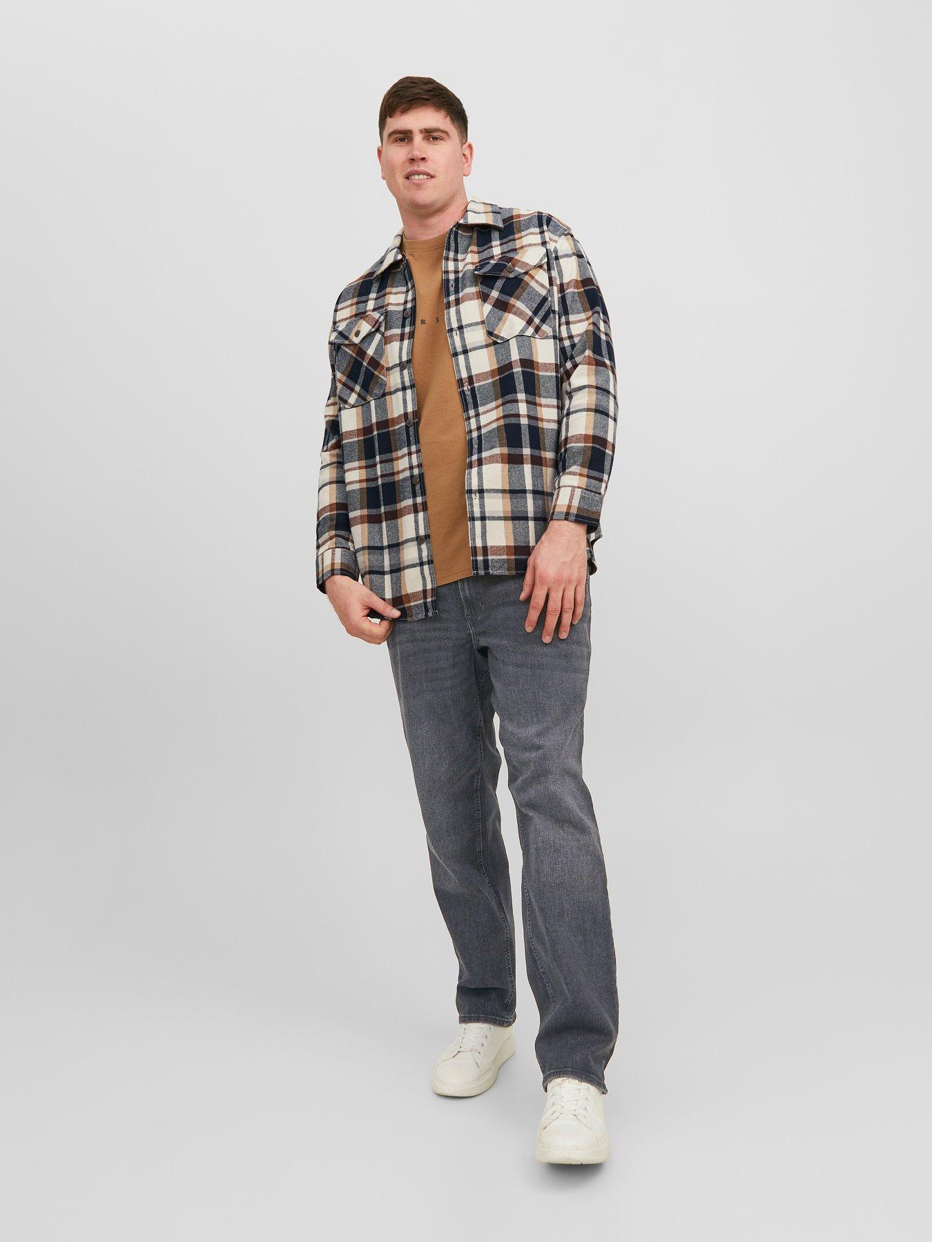 Image 3 of 6 of Jack & Jones Jack &amp; Jones Plus Mike Regular Tapered Jeans - Dark Wash Blue