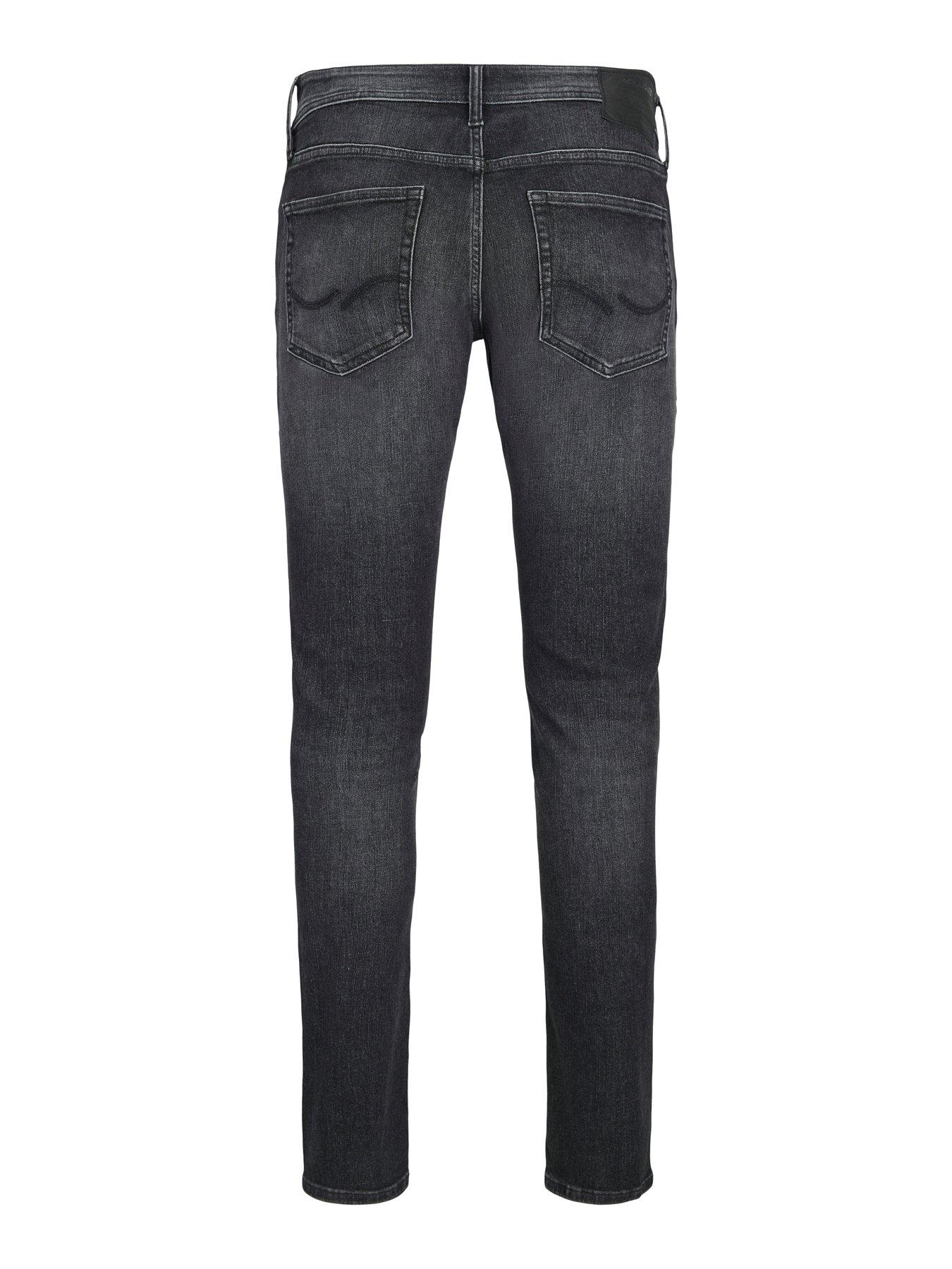 Image 6 of 6 of Jack & Jones Jack &amp; Jones Plus Mike Regular Tapered Jeans - Dark Wash Blue