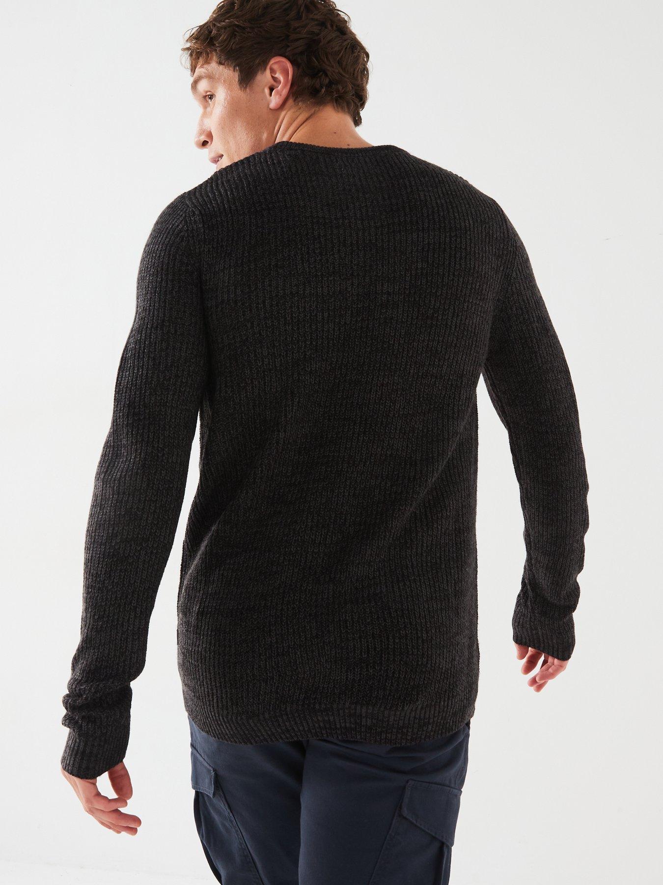 Jack Jones Textured Crew Neck Knitted Jumper Dark Grey Very