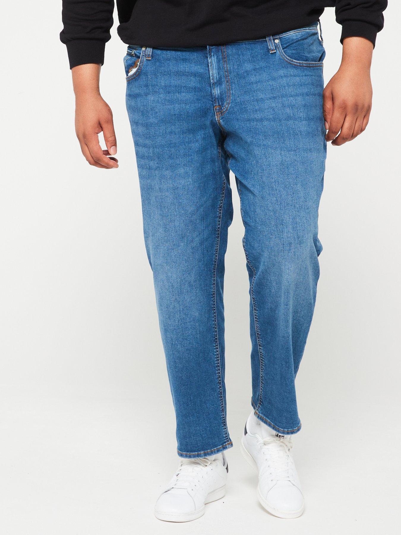 undefined Jack  &  Jones Plus Mike Regular Tapered Jeans - Mid Wash Blue