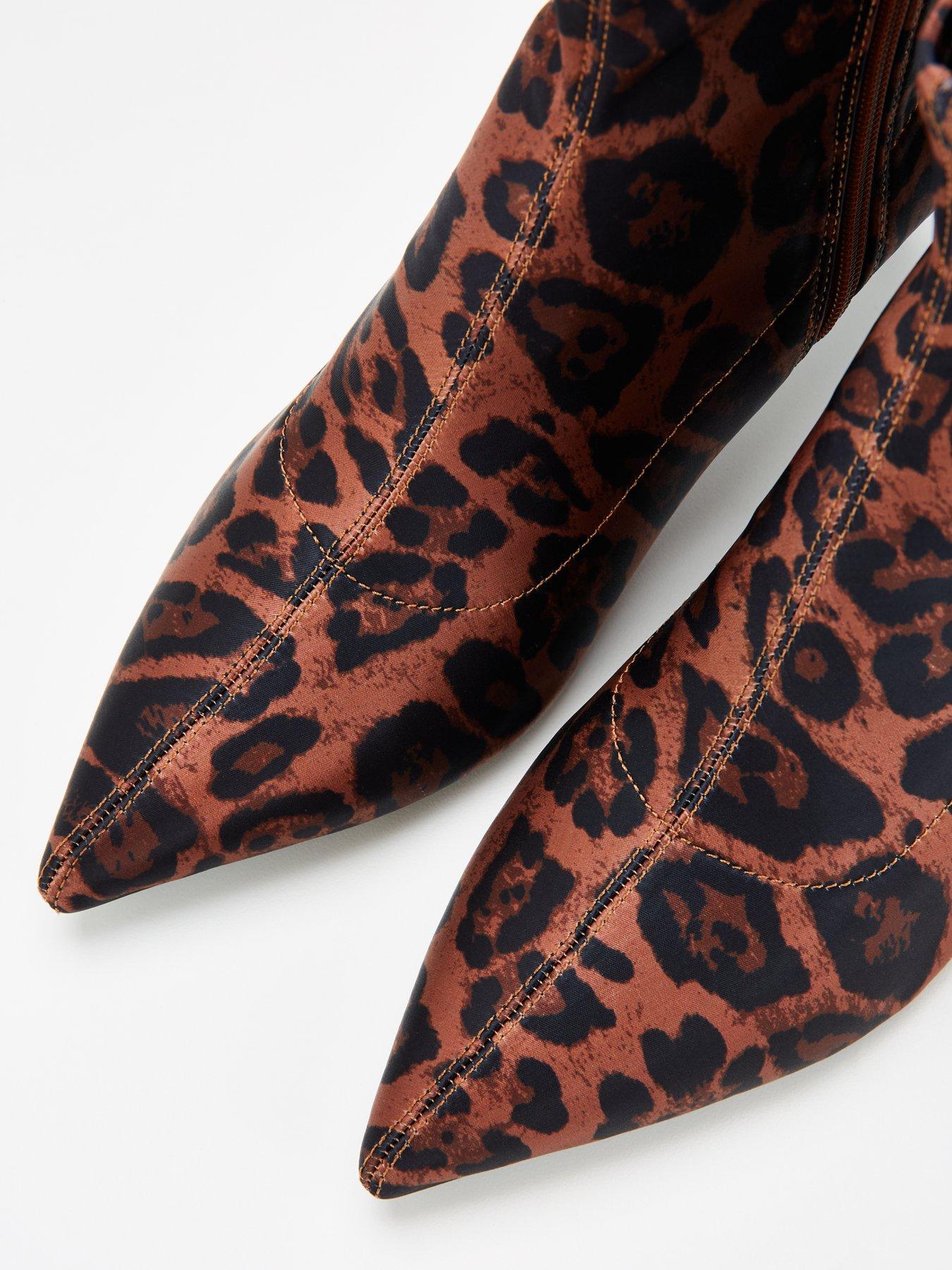 Image 7 of 7 of V by Very Leopard Ankle Sock Boot - Brown