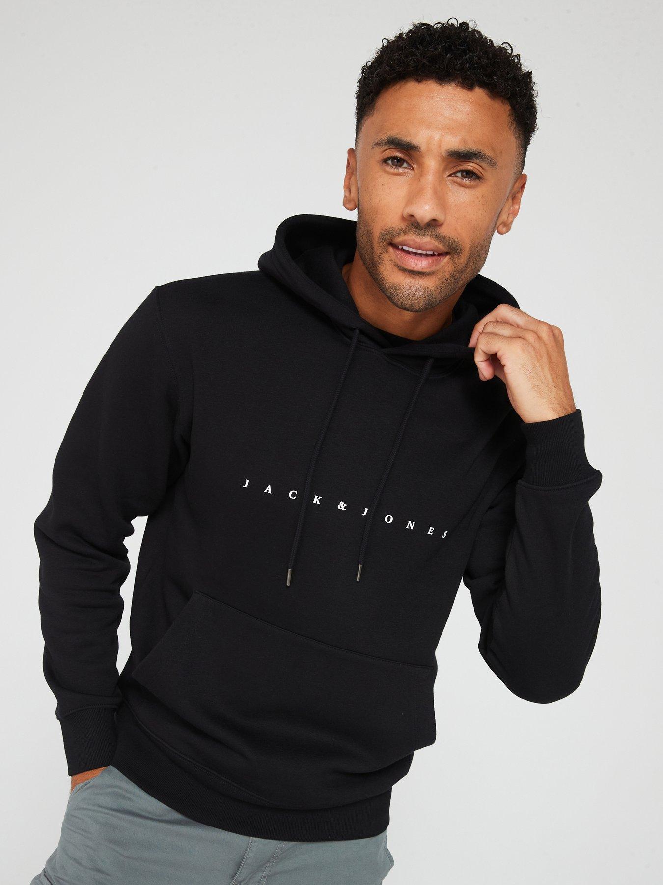 undefined Jack  &  Jones Star Chest Logo Hoodie - Black