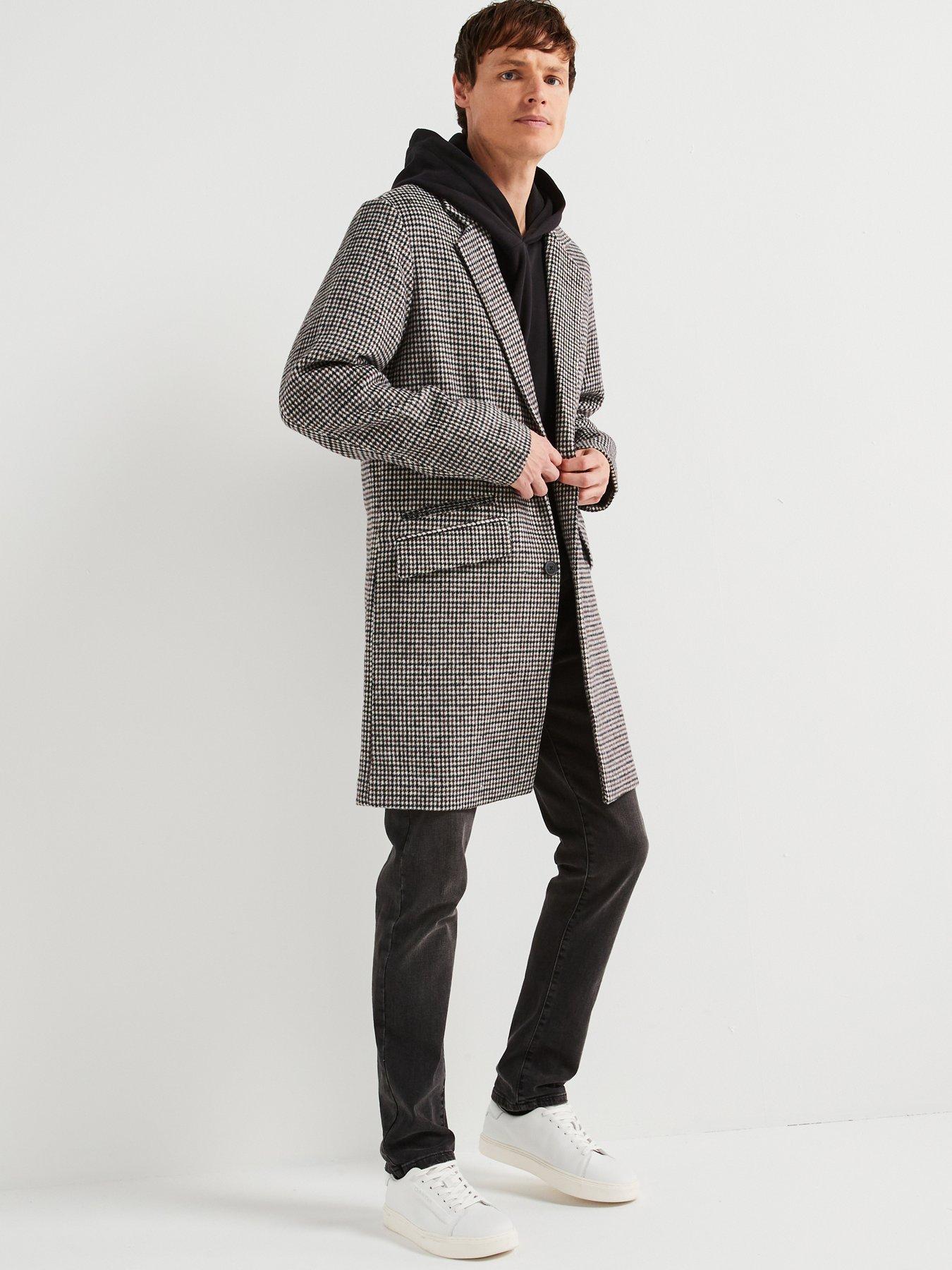 undefined Wool Blend Smart Overcoat - Brown