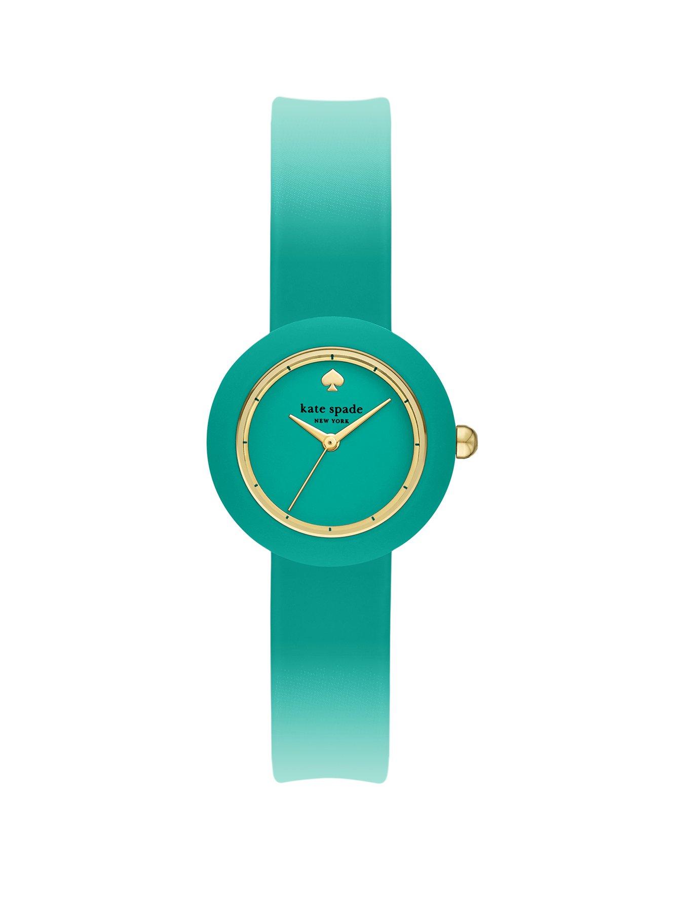 Product photograph of Kate Spade New York Mini Park Row Blue Silicone Watch from very.co.uk