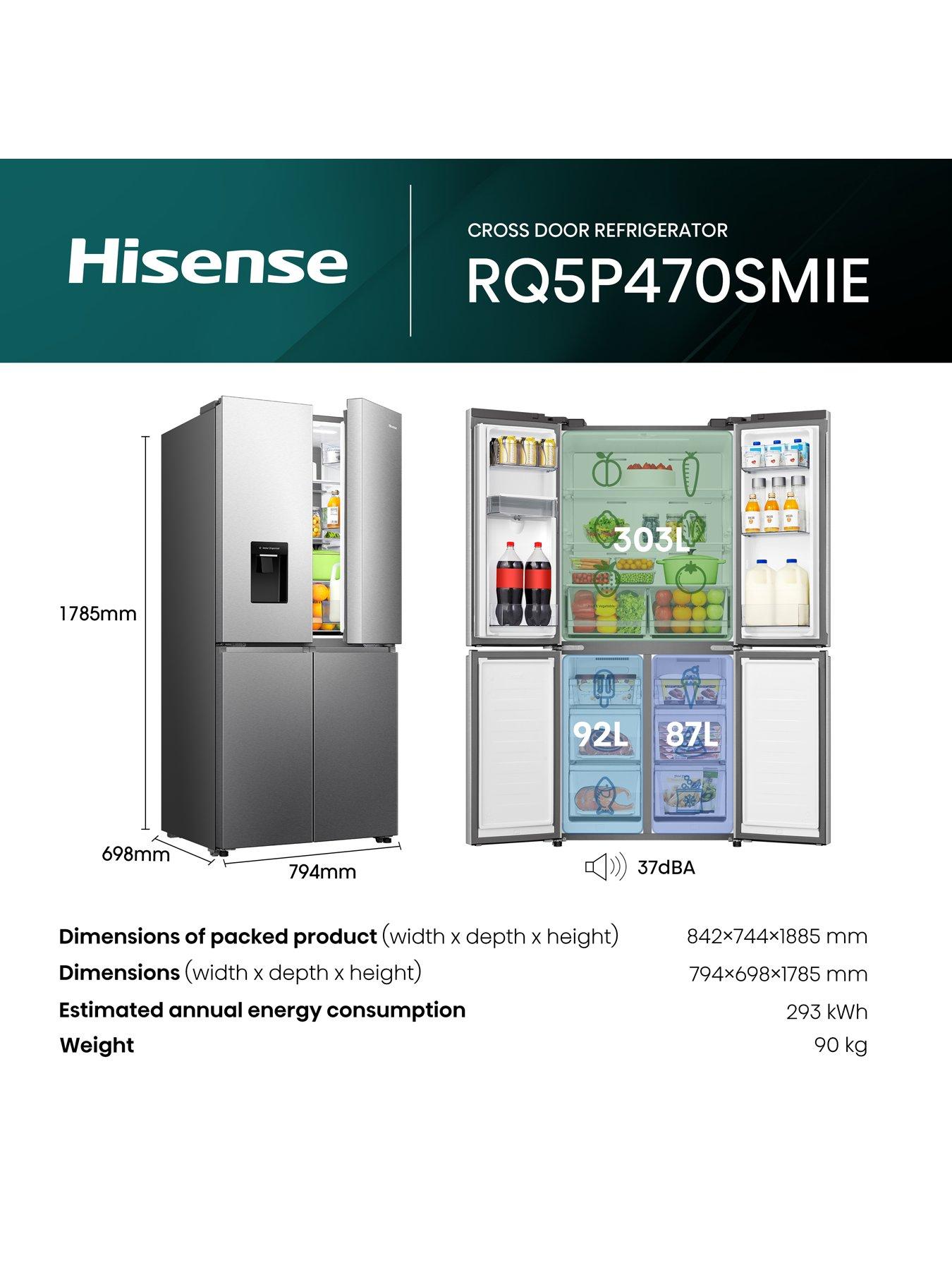 Image 6 of 7 of Hisense PureFlat Slim RQ5P470SMIE Total No Frost American Fridge Freezer with My Fresh Choice zone - Stainless Steel