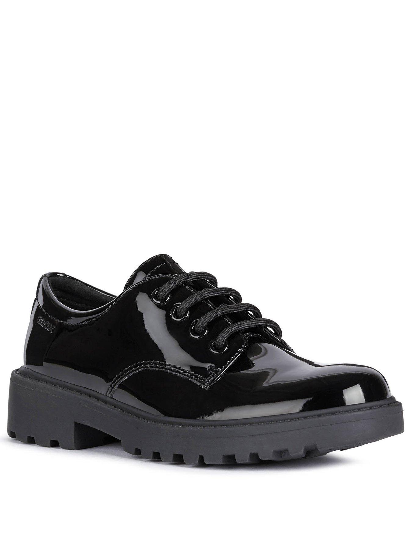 Image 2 of 4 of Geox Casey Smooth Patent Lace Up School Shoe
