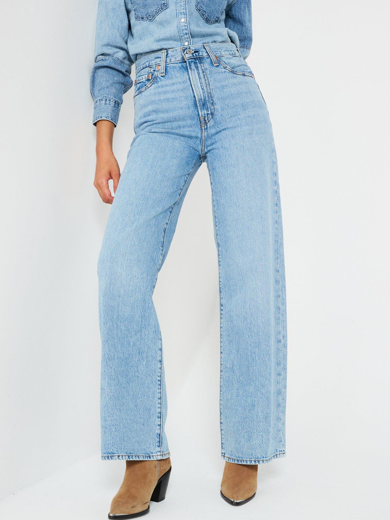 Image 1 of 6 of Levi's Ribcage Wide Leg Jeans - Far And Wide Blue