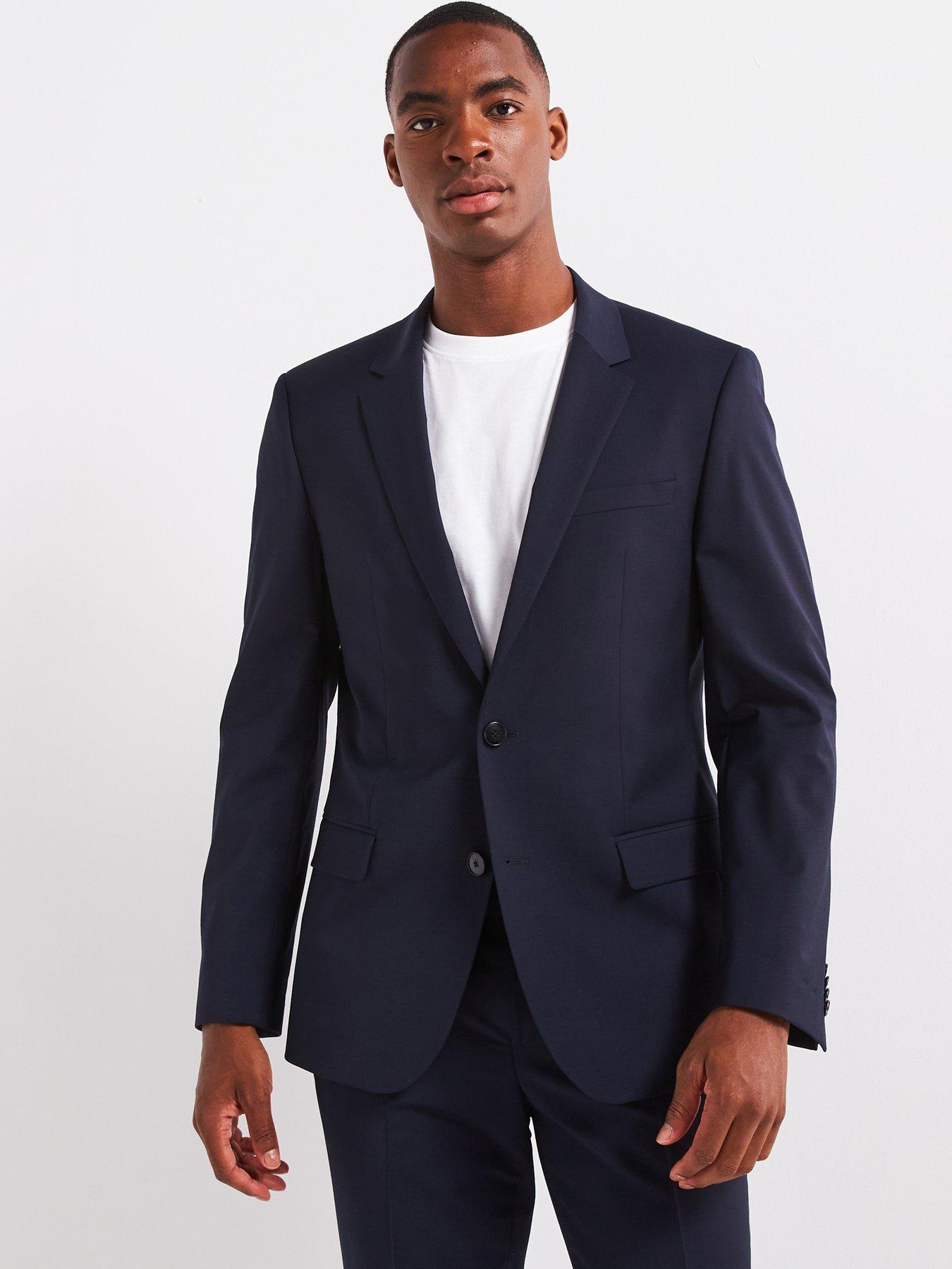 undefined Henry Slim Fit Suit Jacket - Dark Blue