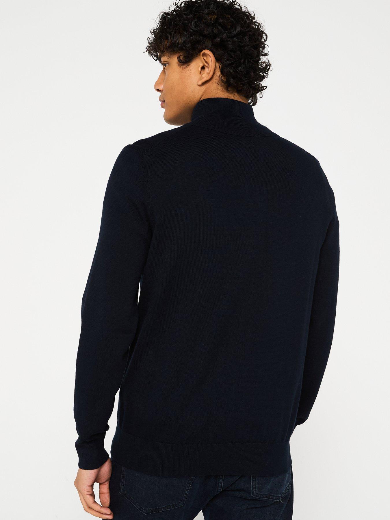 Image 2 of 4 of BOSS Kanobix S Regular Fit 1/4 Zip Knitted Jumper - Blue