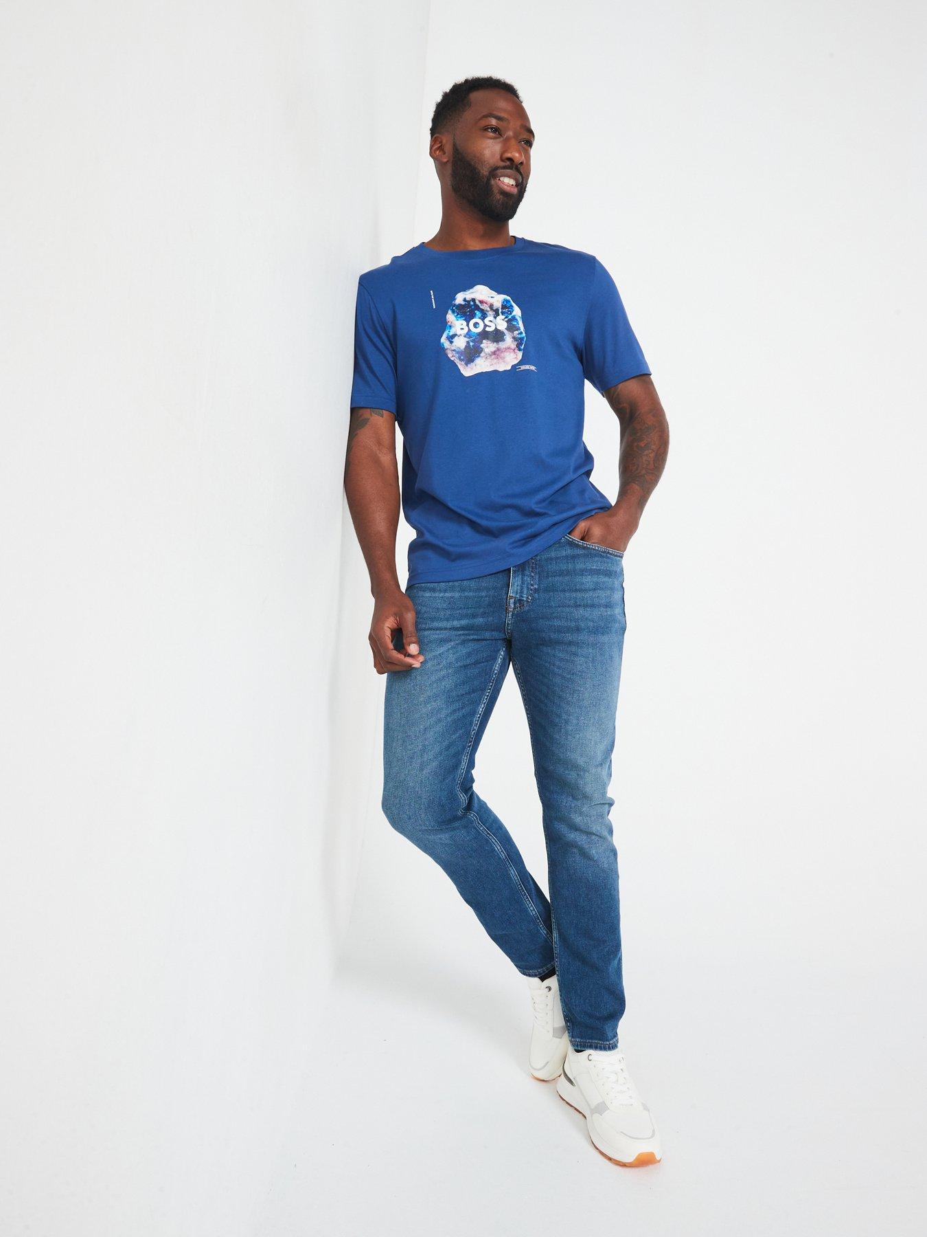 Image 3 of 5 of BOSS TE Moon Regular Fit Graphic T-Shirt - Navy