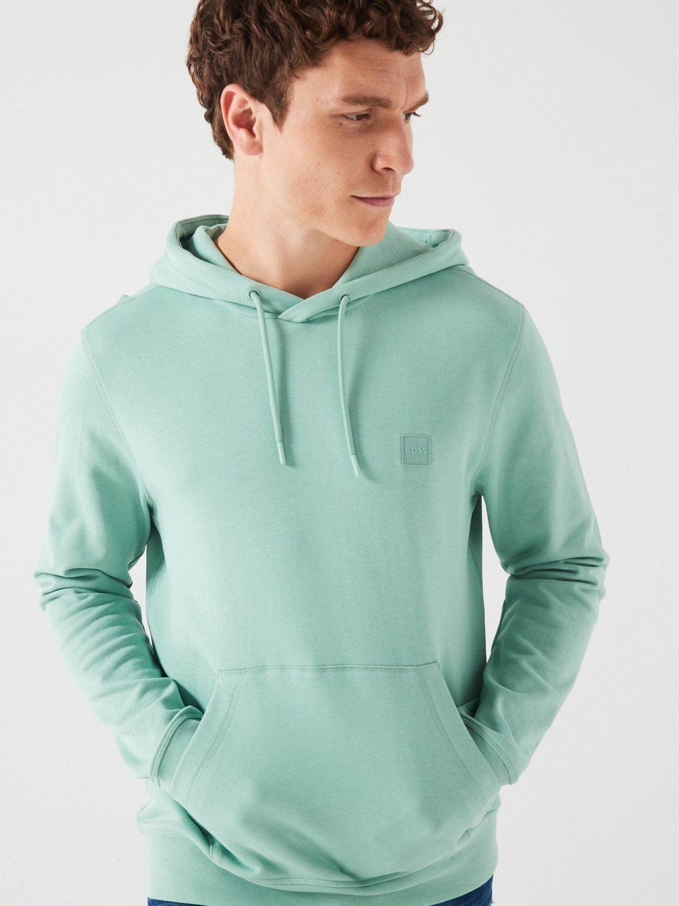 Boss Wetalk Overhead Tonal Logo Hoodie Light Green