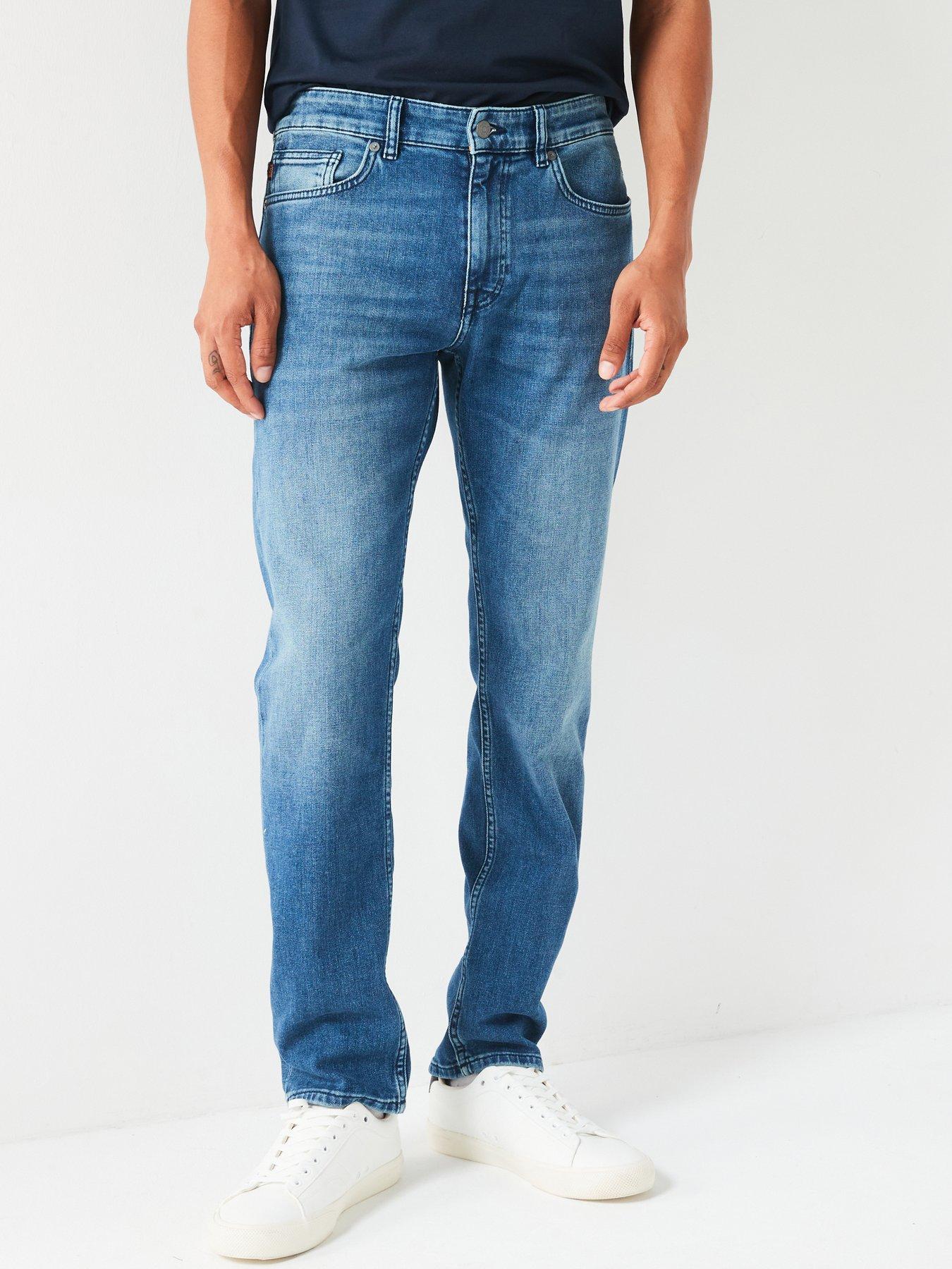 BOSS Delaware Slim Fit Jeans, Mid Wash, Size 32, Length Regular, Men