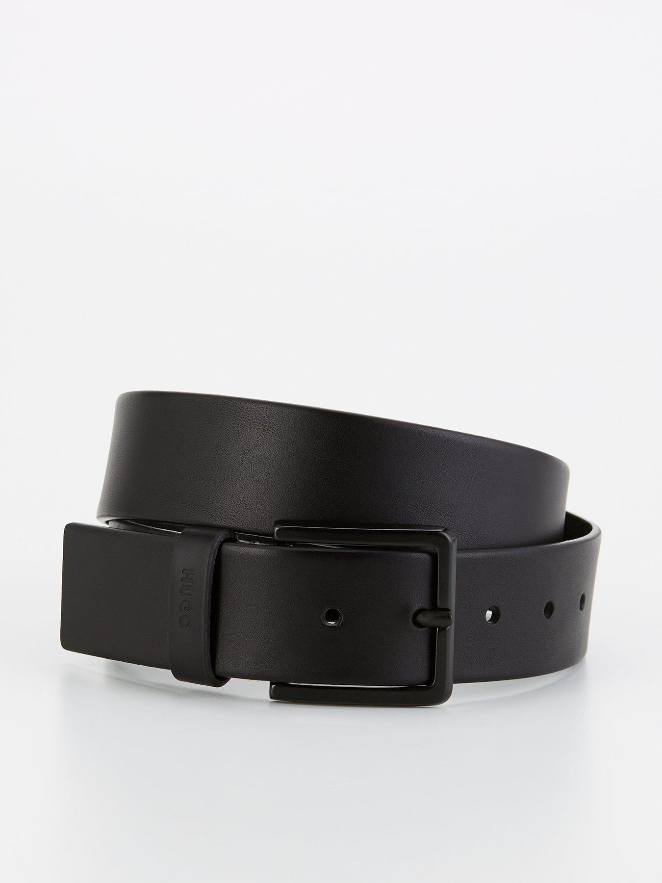 HUGO Gionio 4cm Jeans Leather Belt - Black