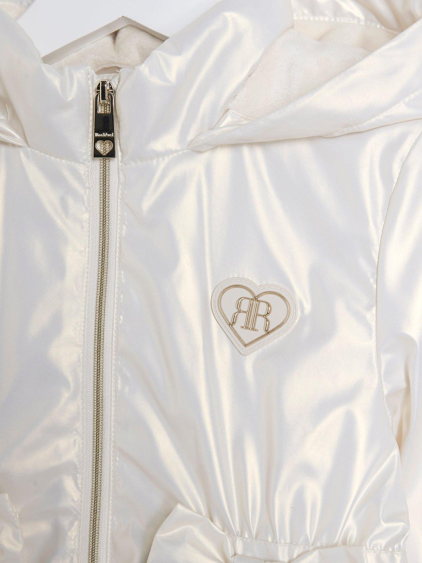 Mini Girl Bow Hooded Rain Coat Cream