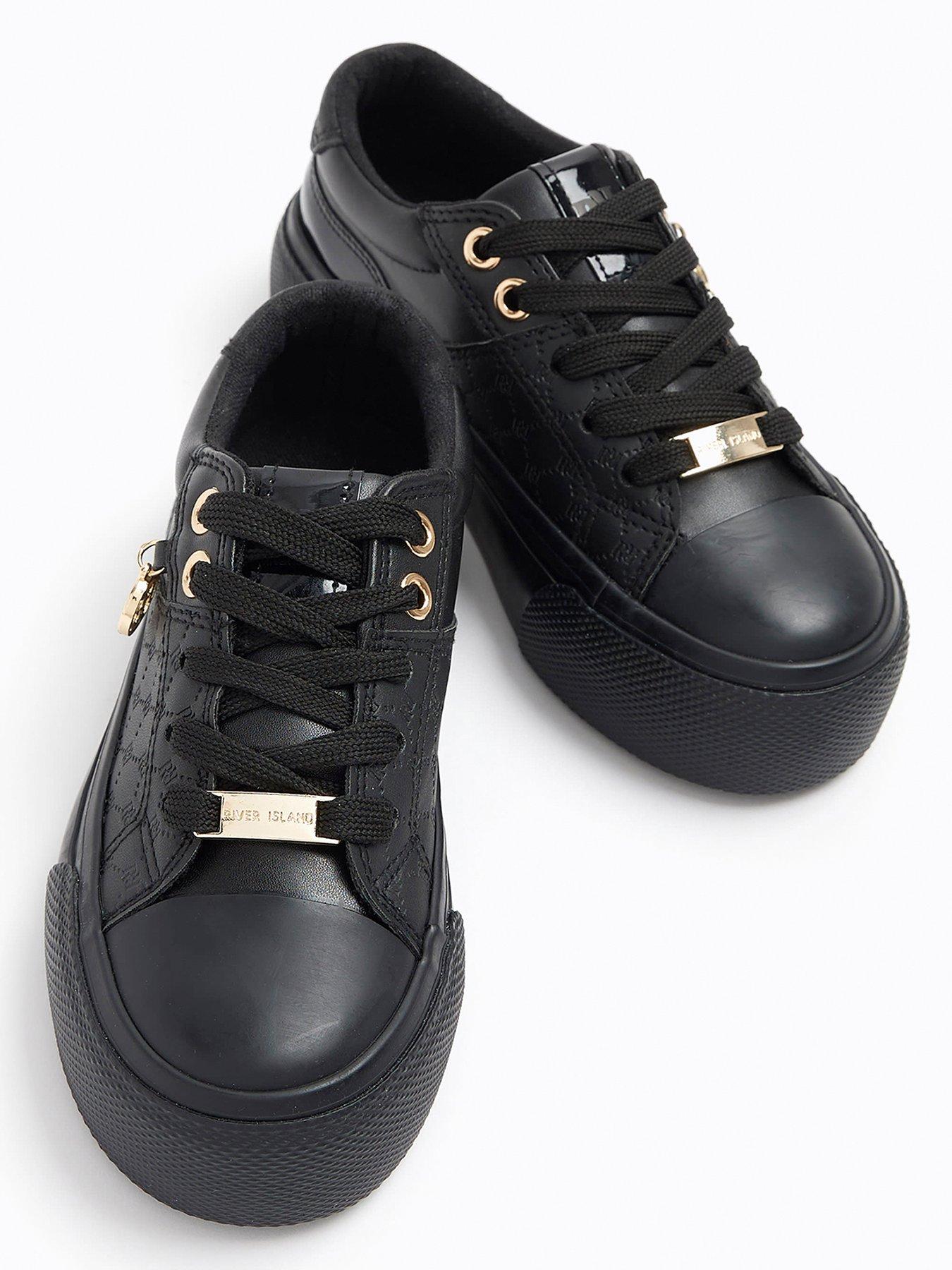 River island black trainers online