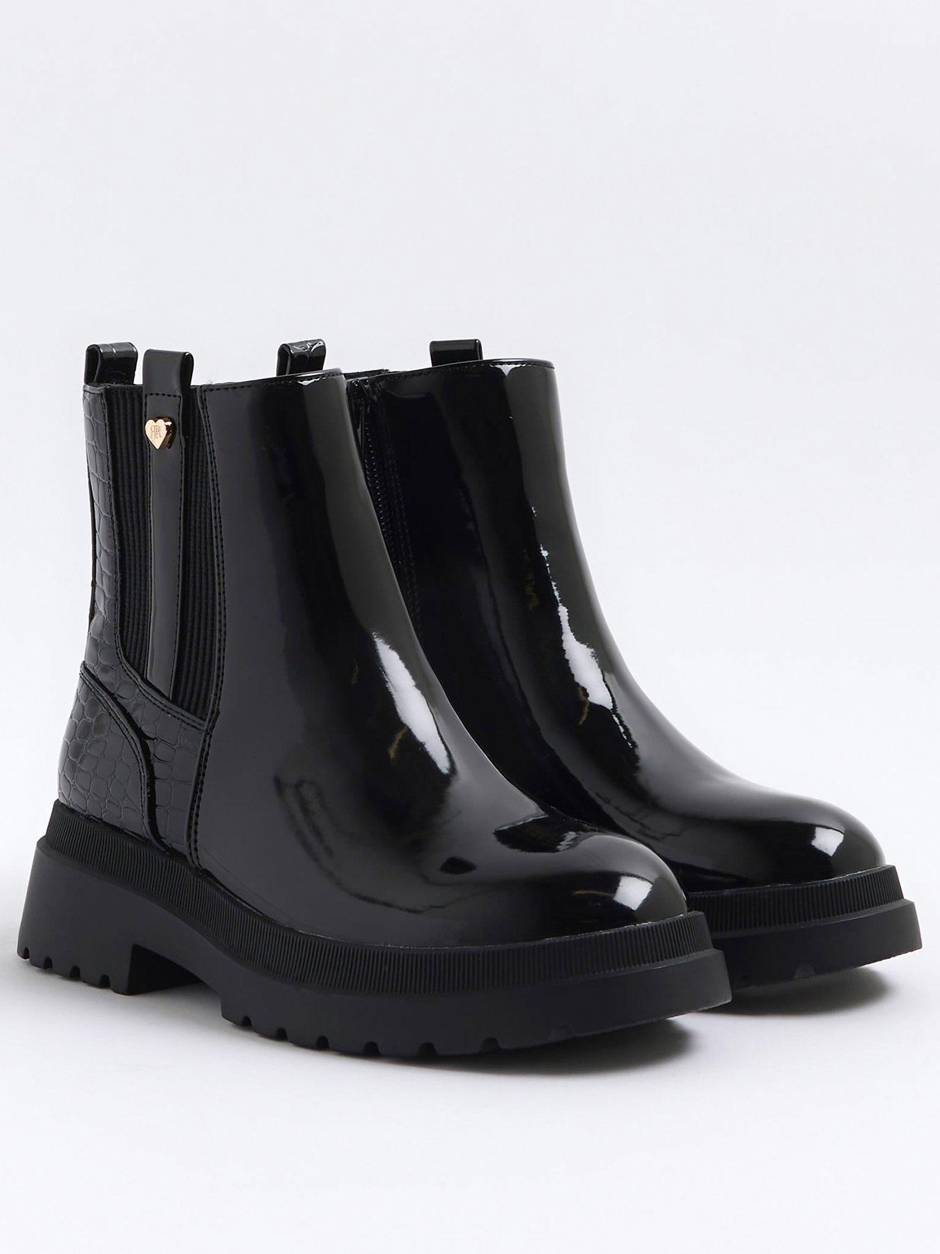 Patent chunky chelsea boots on sale