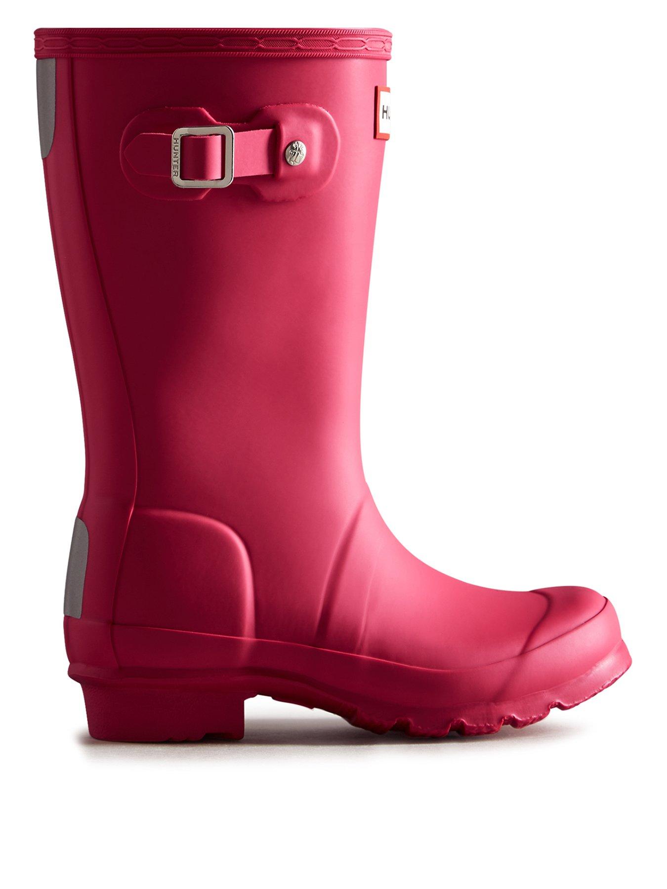 Hunter Original Big Kids Matte Wellington Boots, Pink, Size 12 Younger