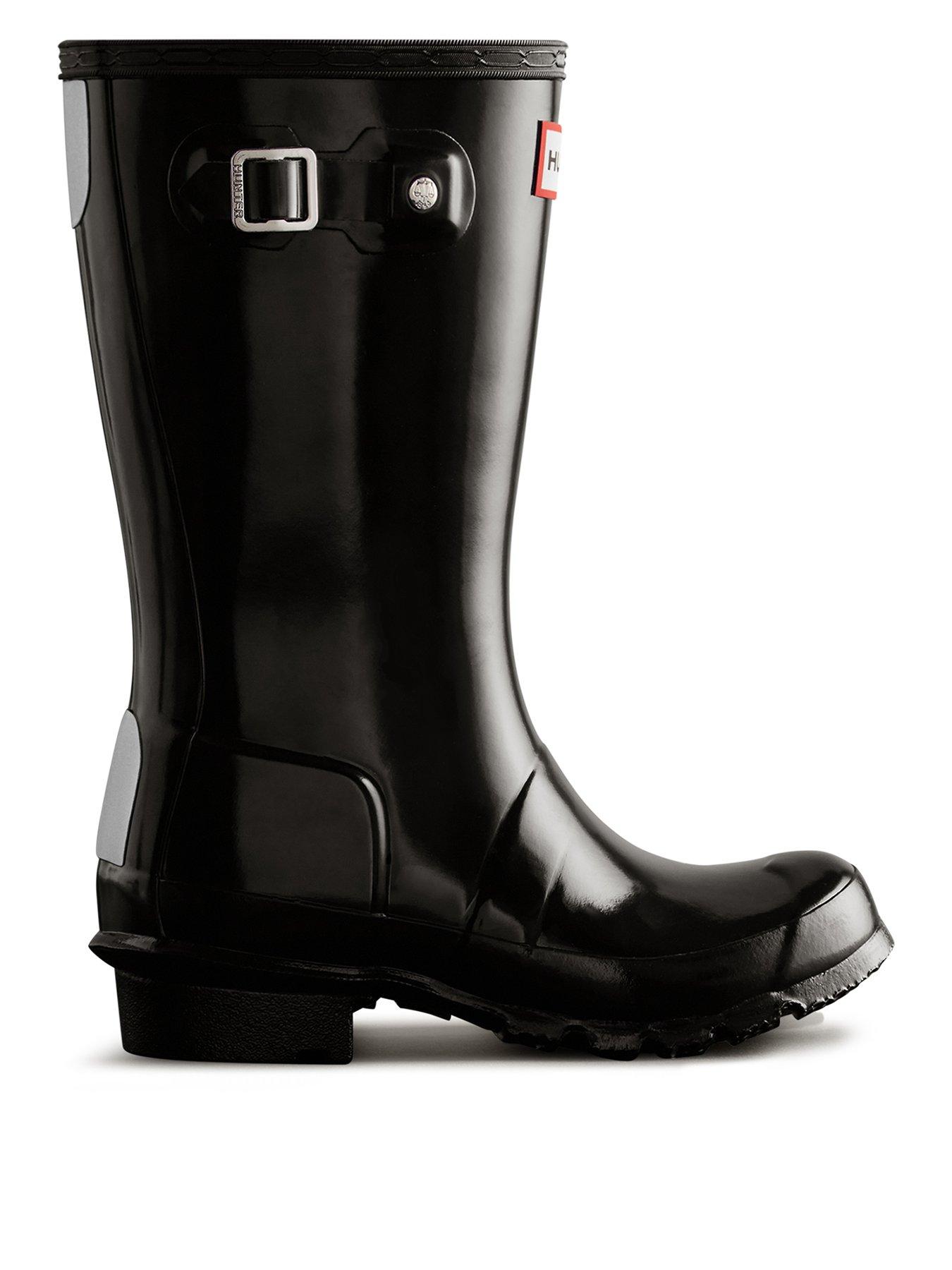 Hunter Original Big Kids Gloss Wellington Boots - Black