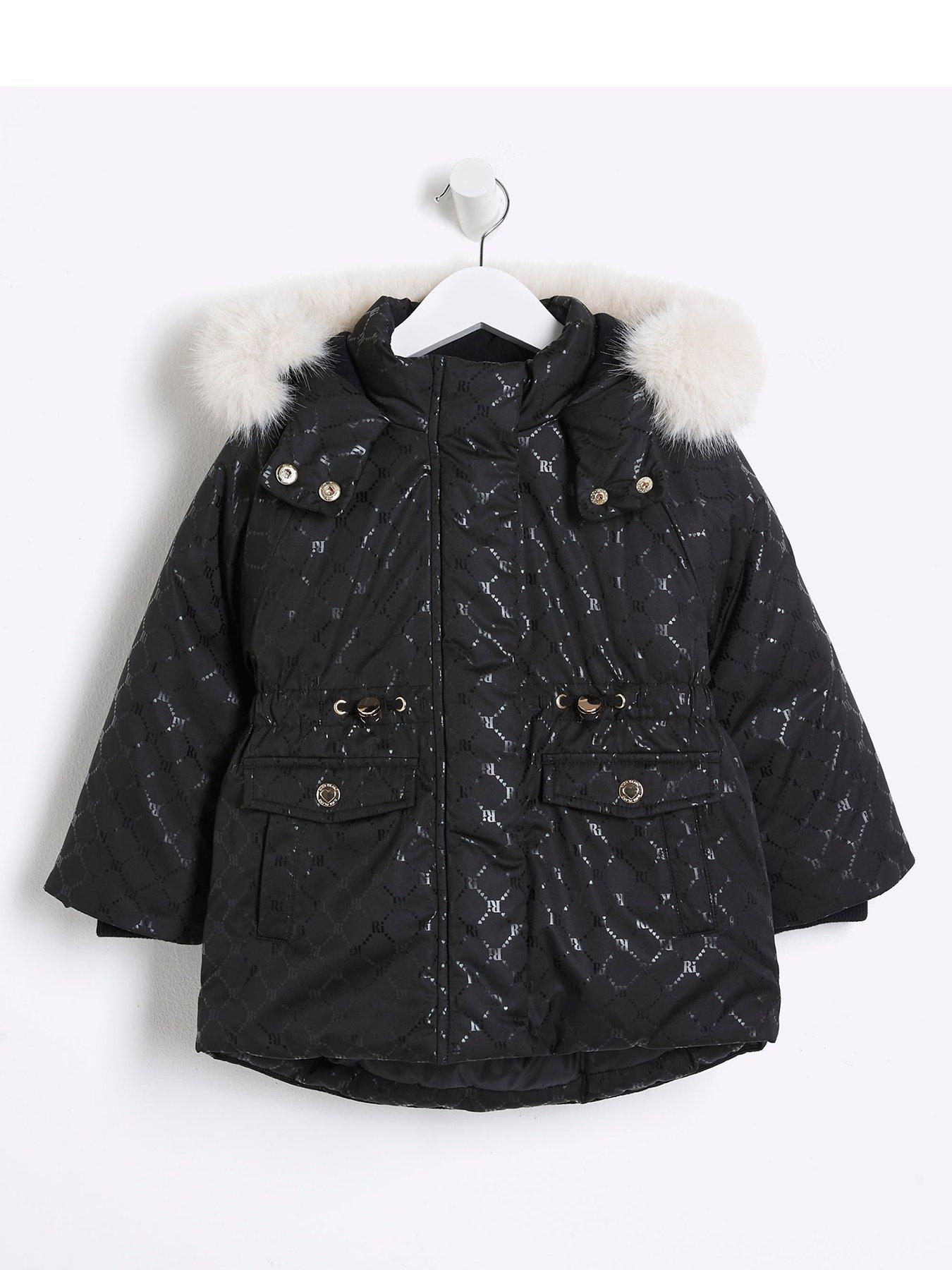 undefined Ri Monogram Padded Jacket - Black