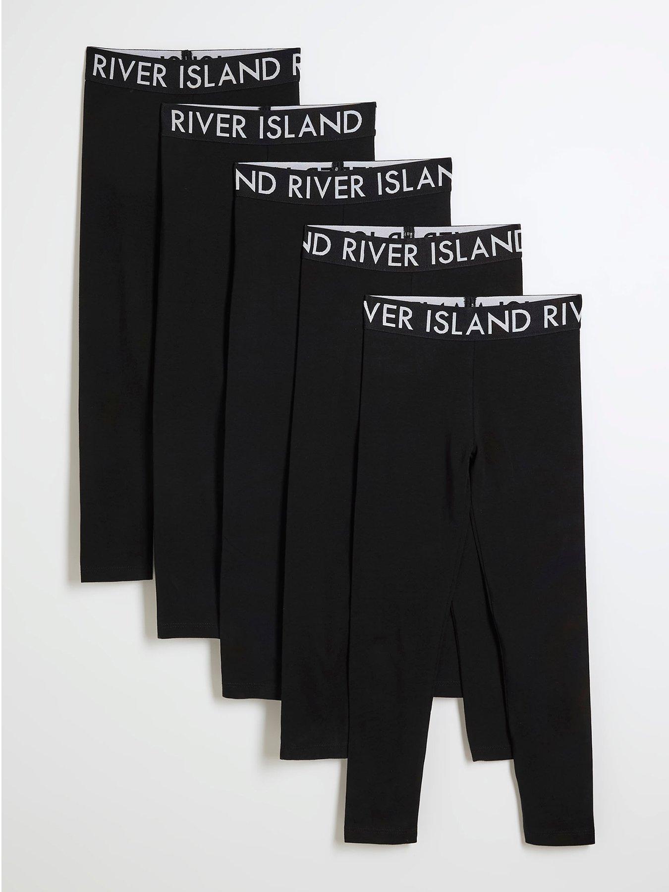 Image 1 of 3 of River Island Girls Waistband Legging 5 Pack - Black