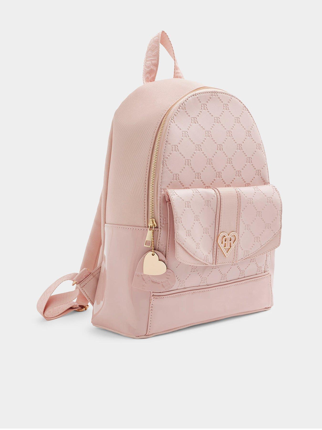 River Island Girls Embossed Pocket Backpack - Pink | Very.co.uk