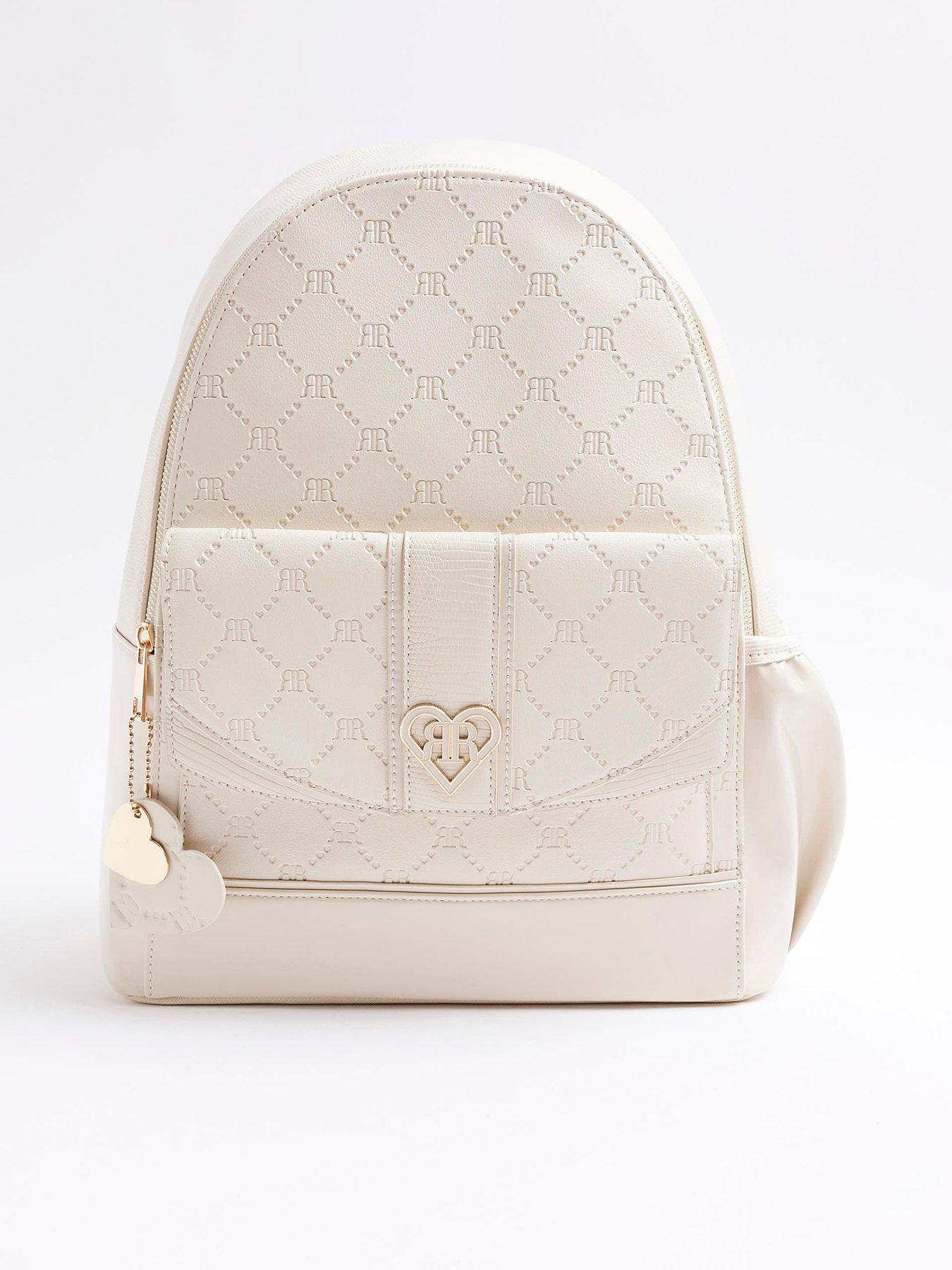 Embossed Monogram Backpack Cream