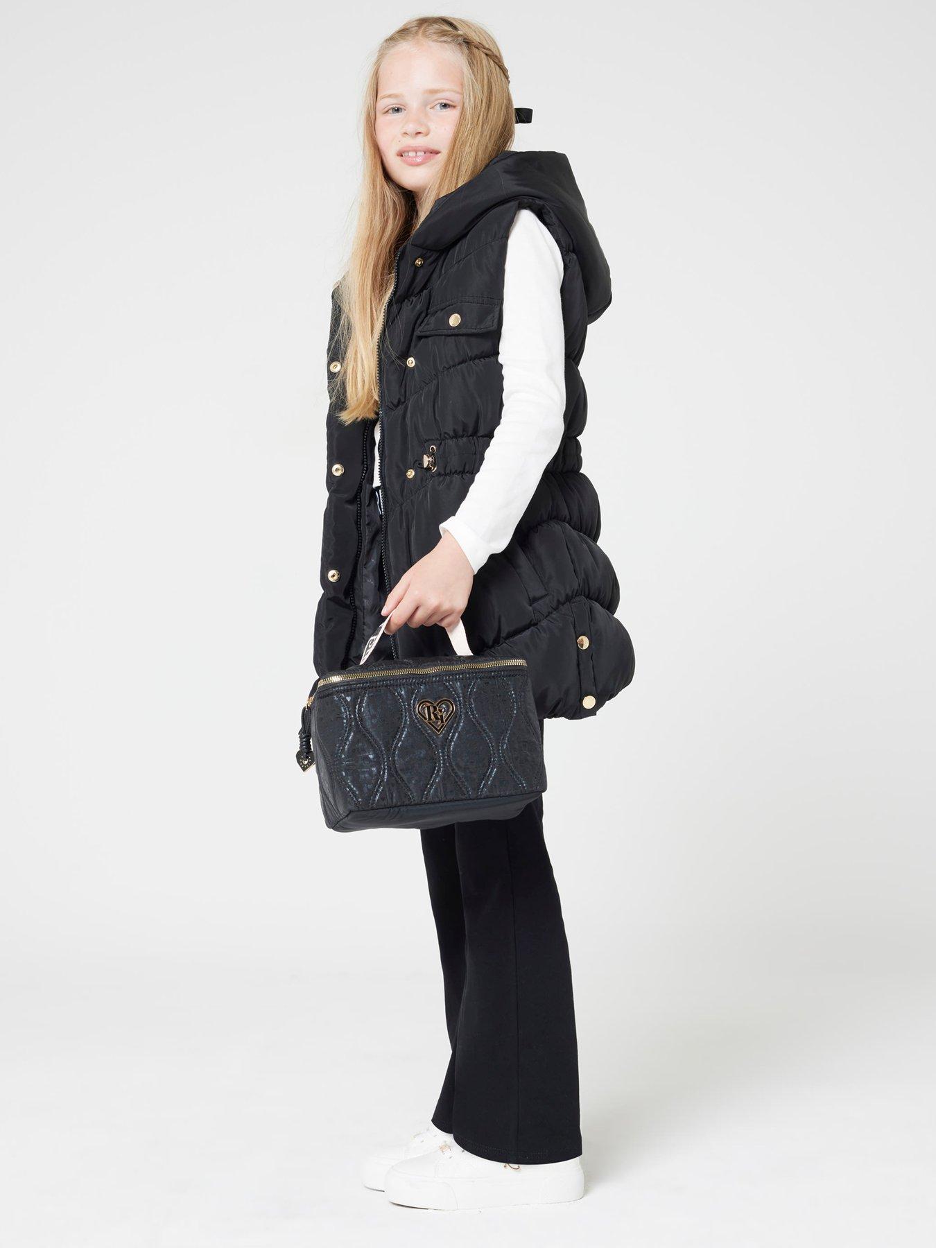Girls Quilted Lunchbox Bag Black