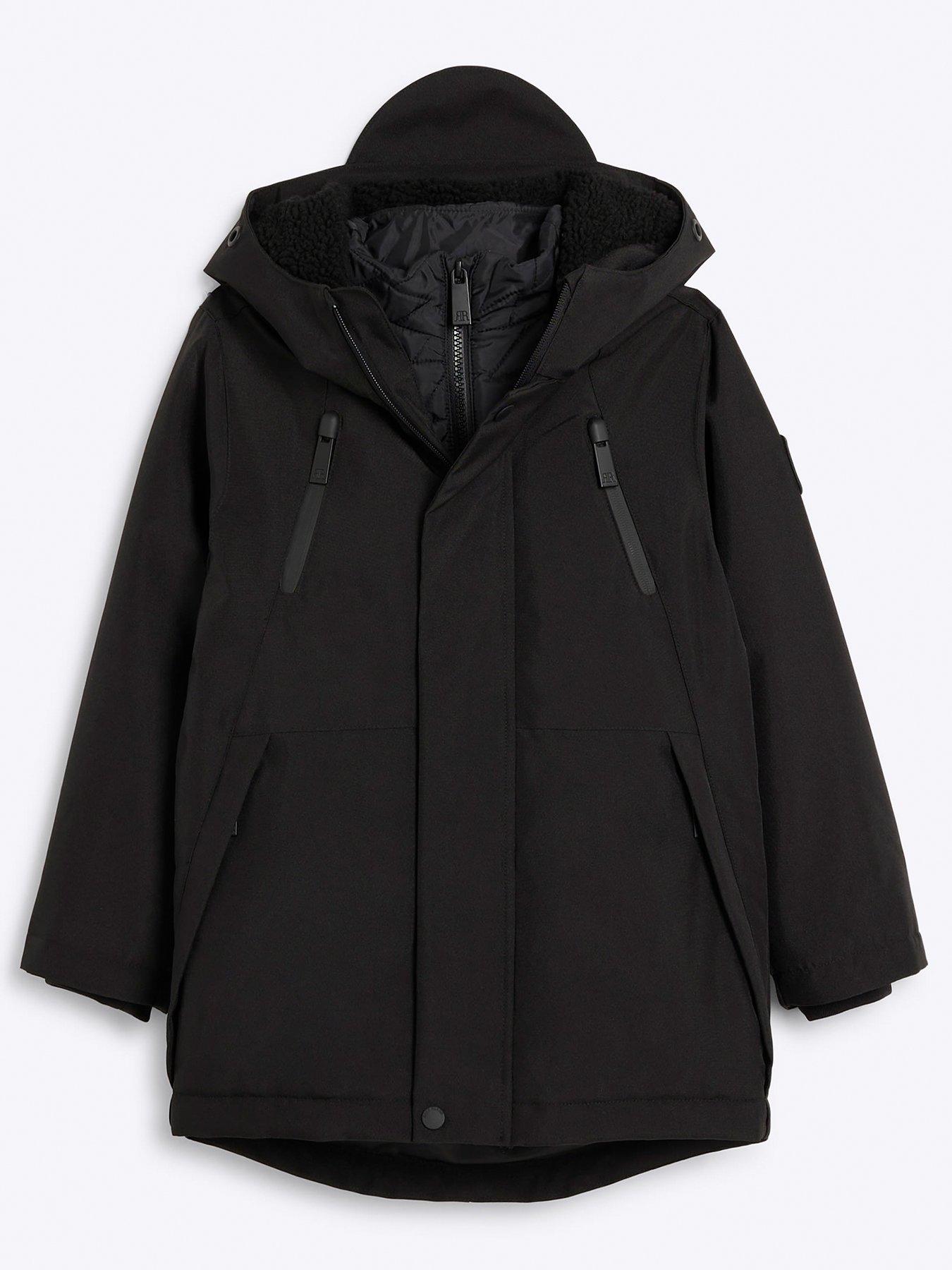 Older Boy Parka Coat Black