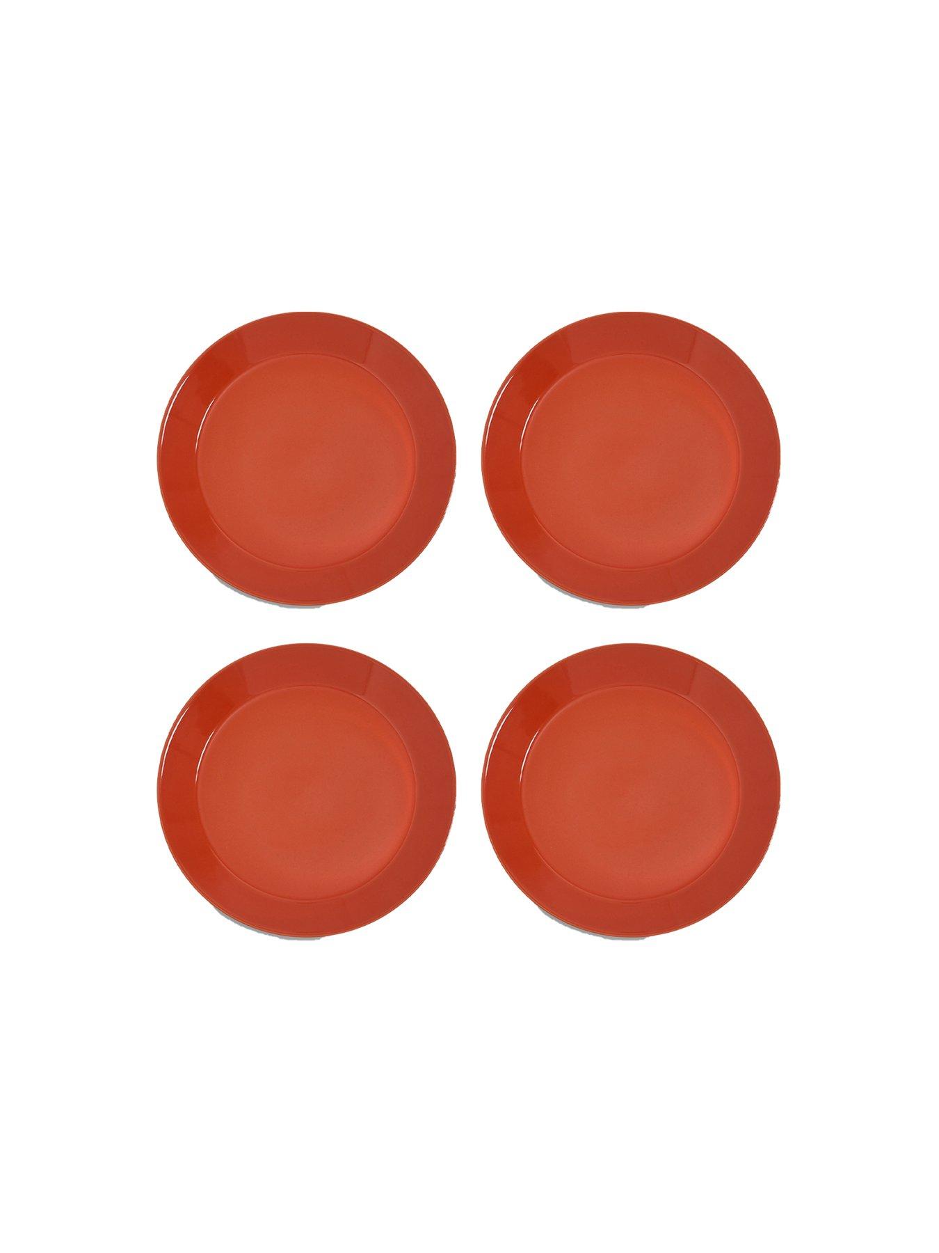 Product photograph of Sur La Table Colour Me Happy Set Of 4 Dinner Plates - Orange from very.co.uk