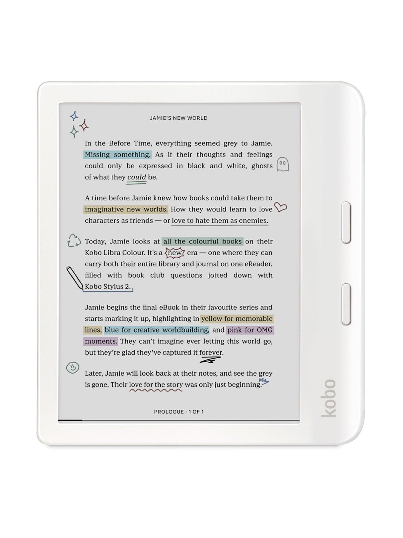 Kobo Libra Colour 7-inch eReader - E Ink Kaleido 3 Colour Display, Kobo Stylus 2 Compatibility, Waterproof - White