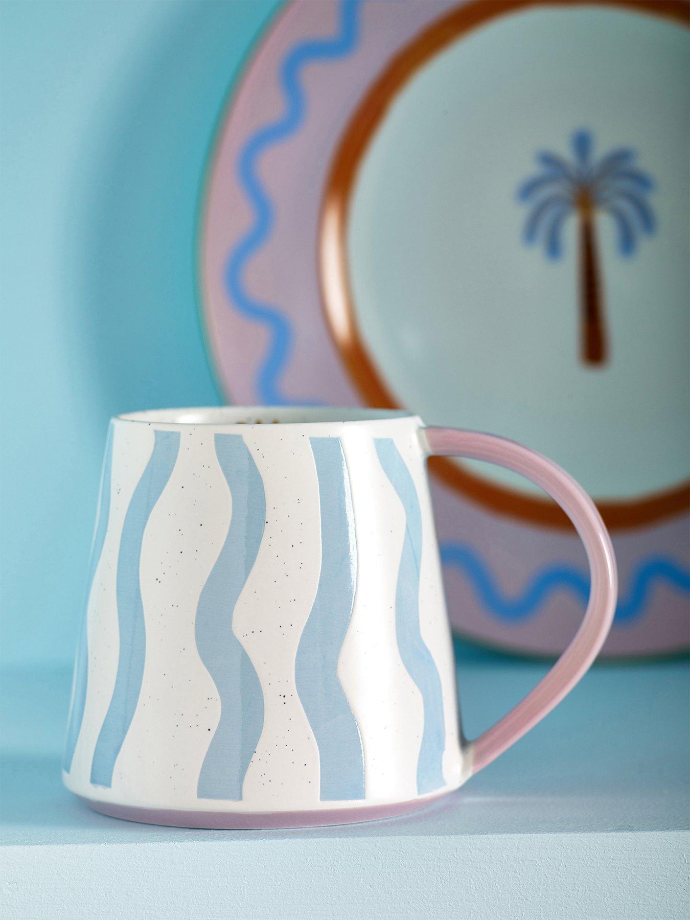 Product photograph of Eleanor Bowmer Electric Coast Set Of 2 Blue Wave Mugs from very.co.uk