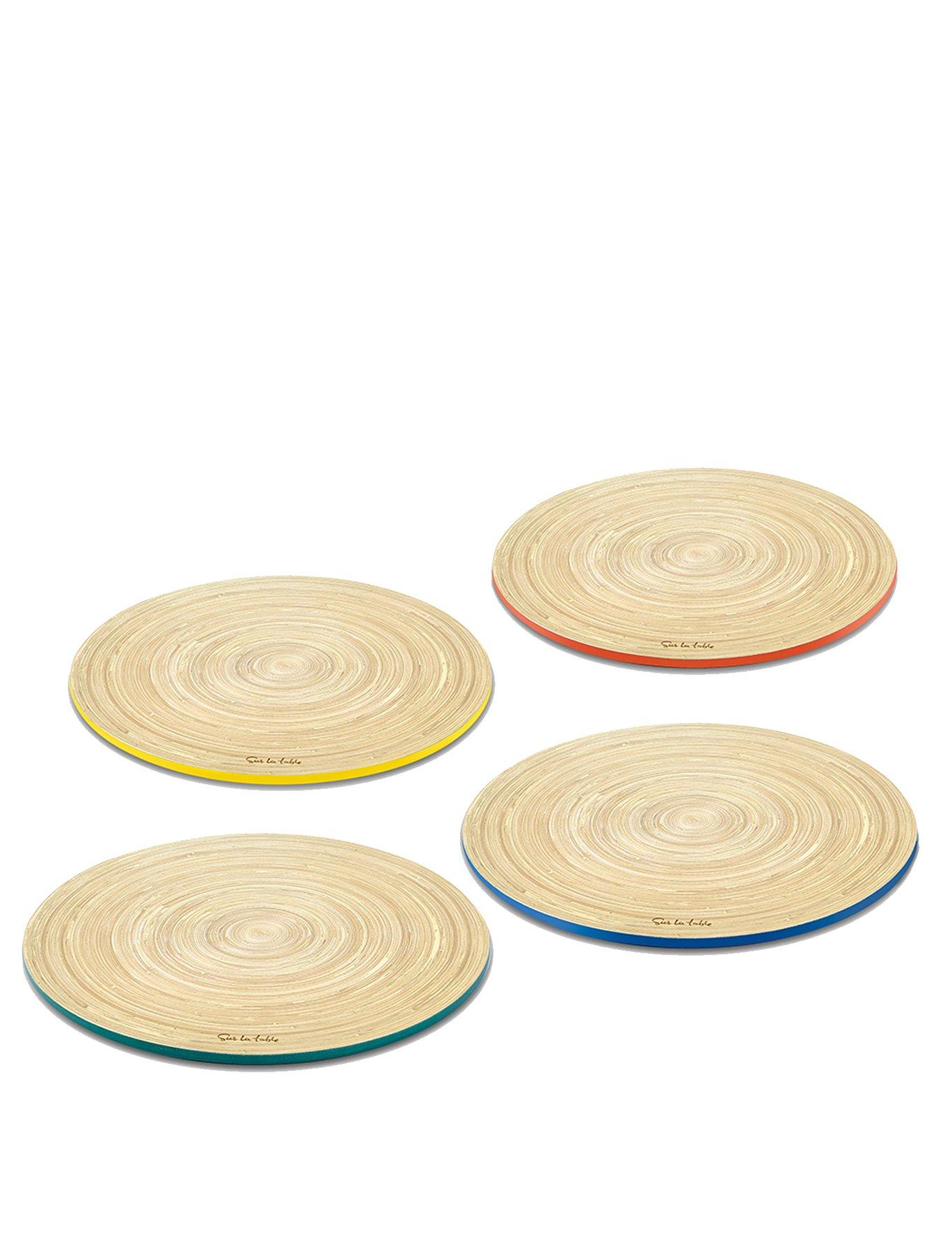 Product photograph of Sur La Table Colour Me Happy Set Of 8 Cork Placemats And Coasters from very.co.uk