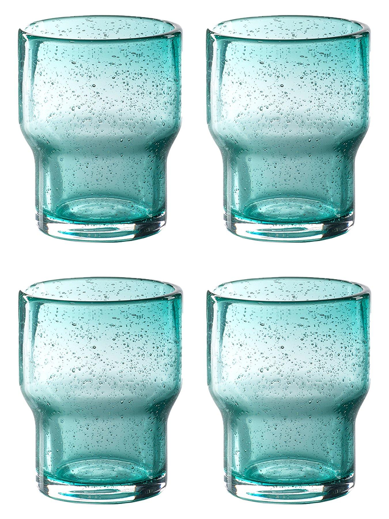 Product photograph of Sur La Table Colour Me Happy Set Of 4 Green Glass Tumblers from very.co.uk