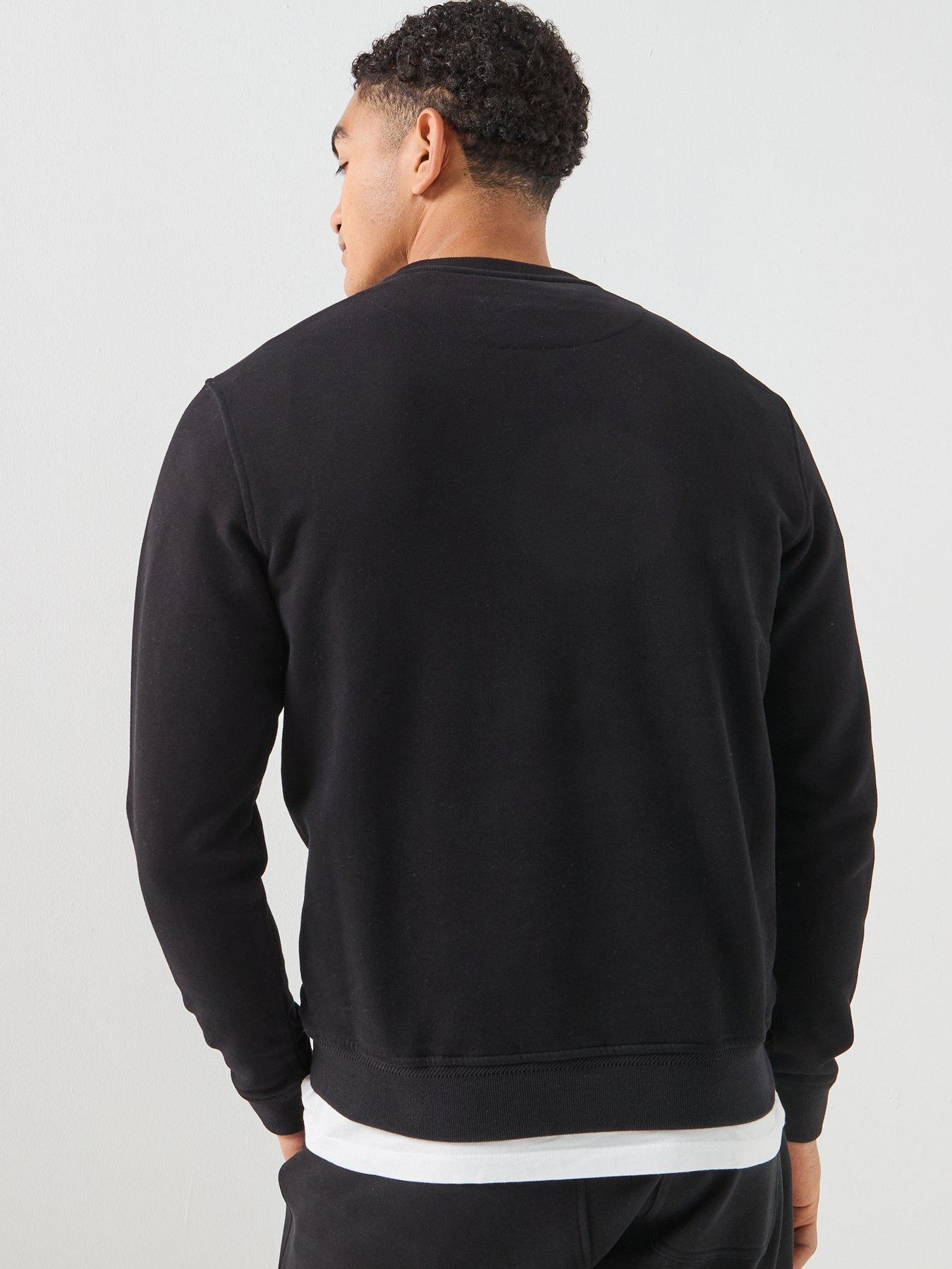 Image 2 of 6 of Belstaff Logo Patch Regular Fit Crew Neck Sweatshirt - Black