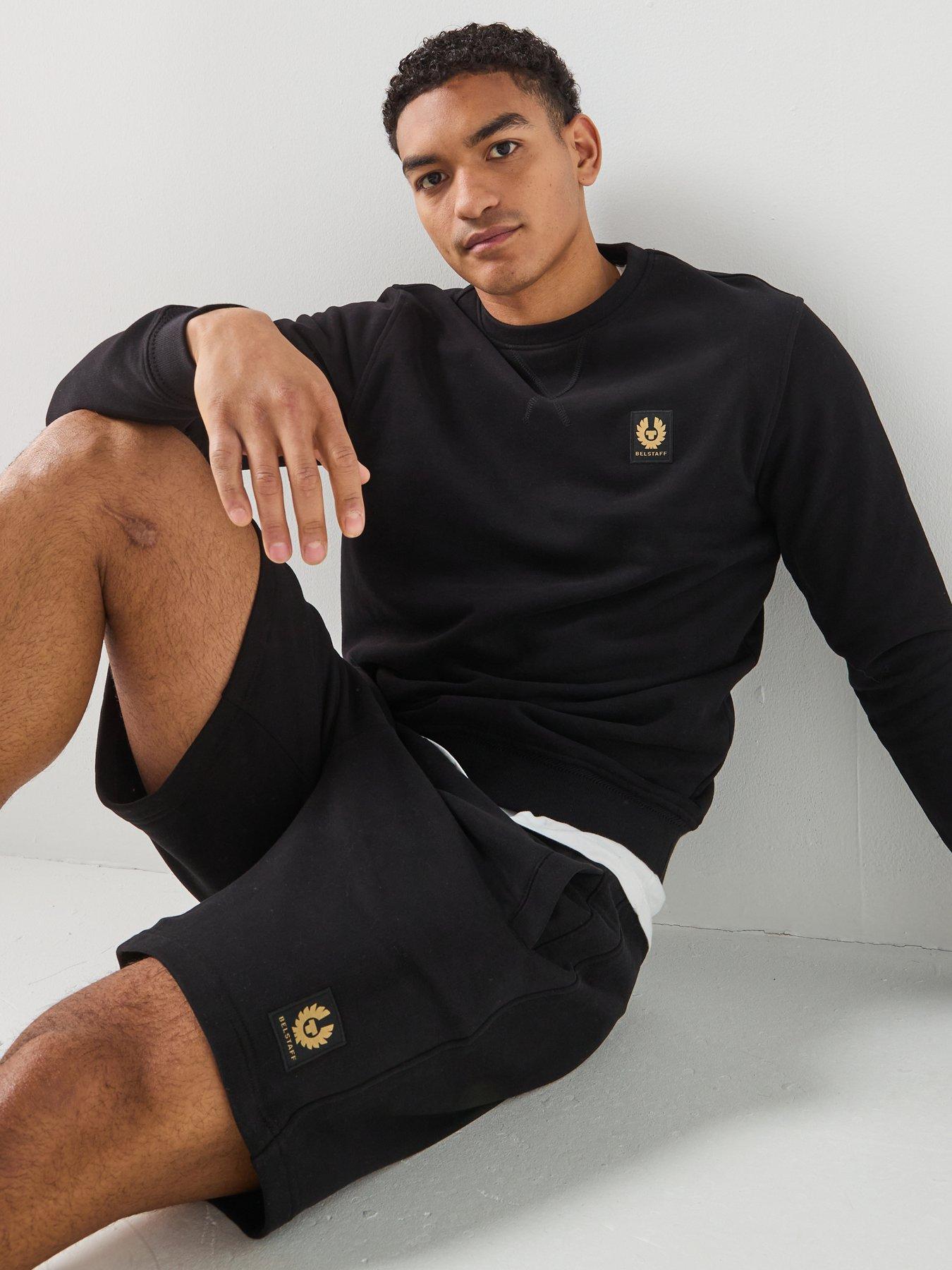 Image 6 of 6 of Belstaff Logo Patch Regular Fit Crew Neck Sweatshirt - Black
