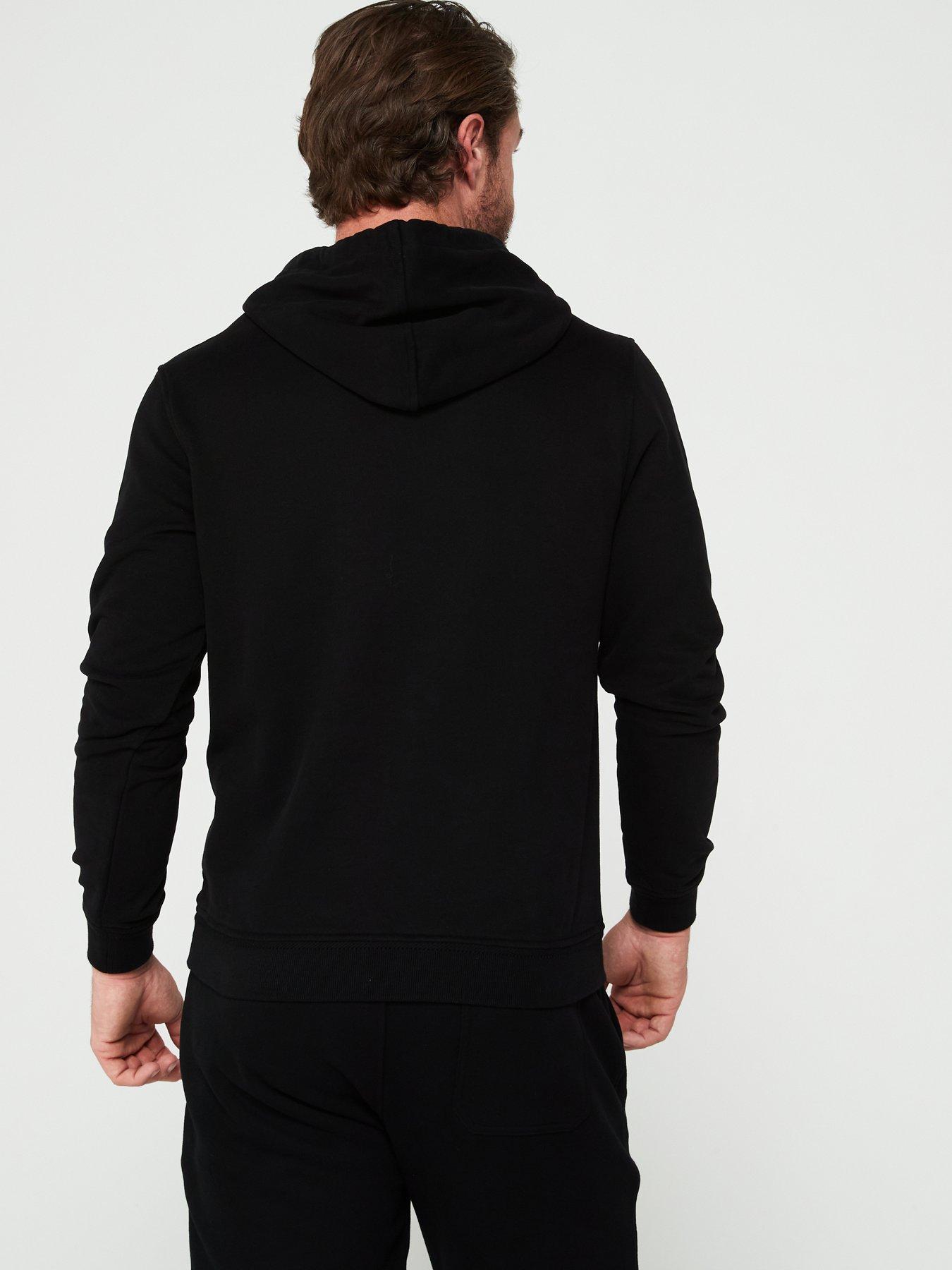 Image 2 of 5 of Belstaff Left Chest Patch Logo Regular Fit Overhead Hoodie - Black