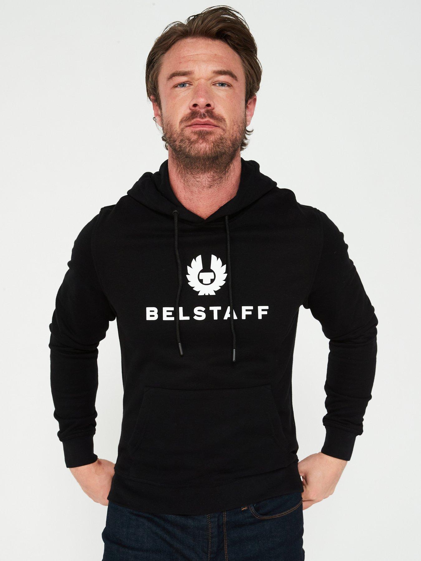 undefined Signature Chest Logo Regular Fit Overhead Hoodie - Black