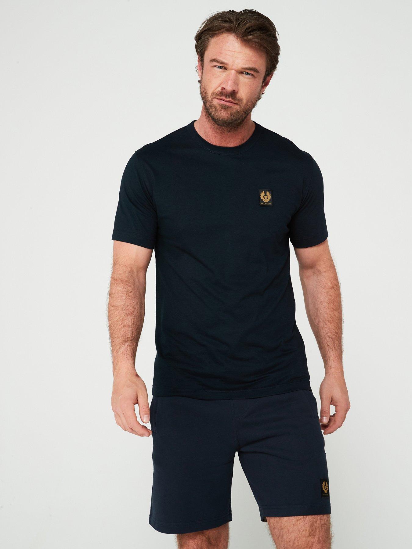 Image 1 of 5 of Belstaff Left Chest Patch Logo Regular Fit T-Shirt - Dark Blue