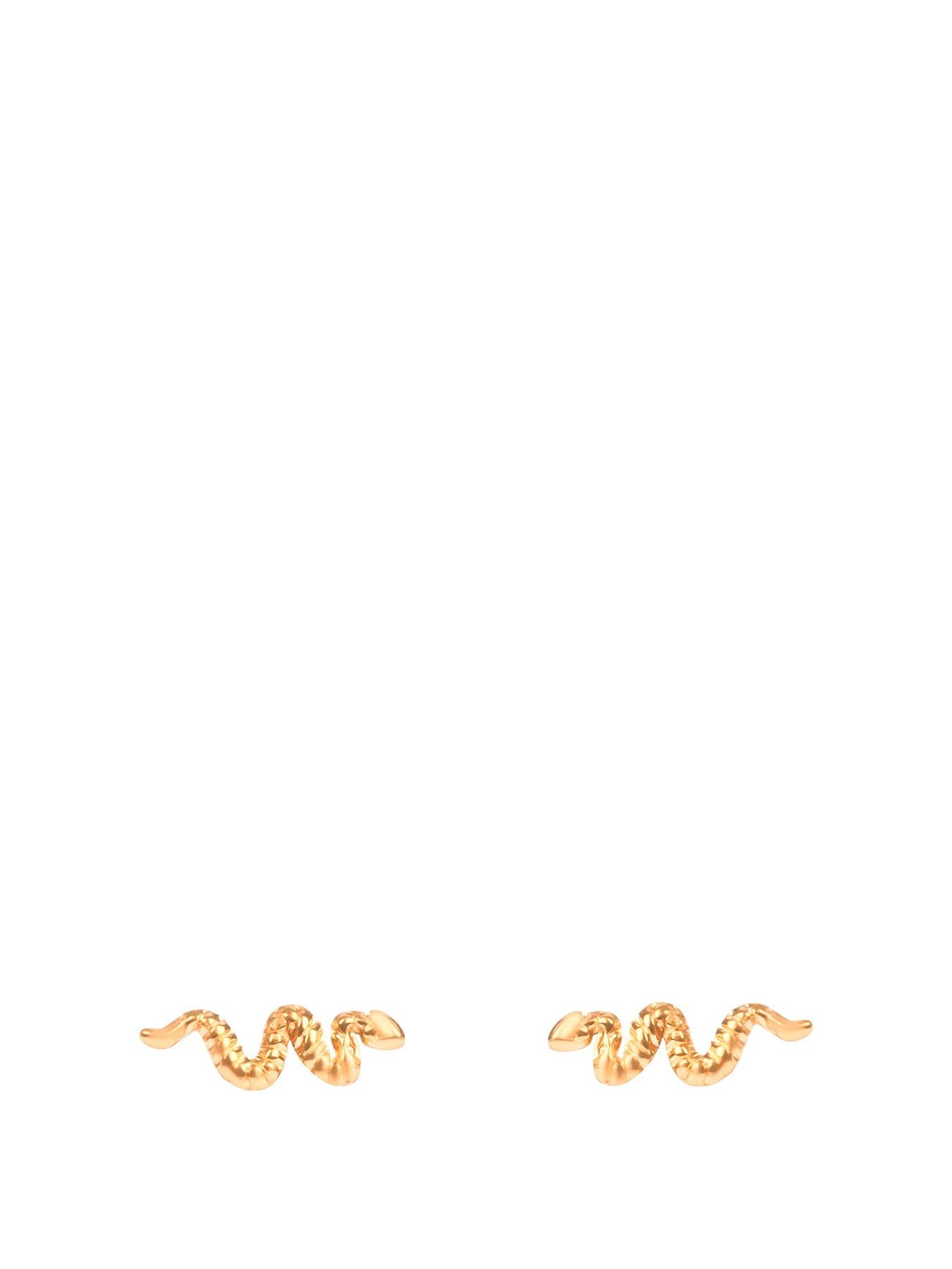 Product photograph of The Love Collection Snake Flatback Stud from very.co.uk