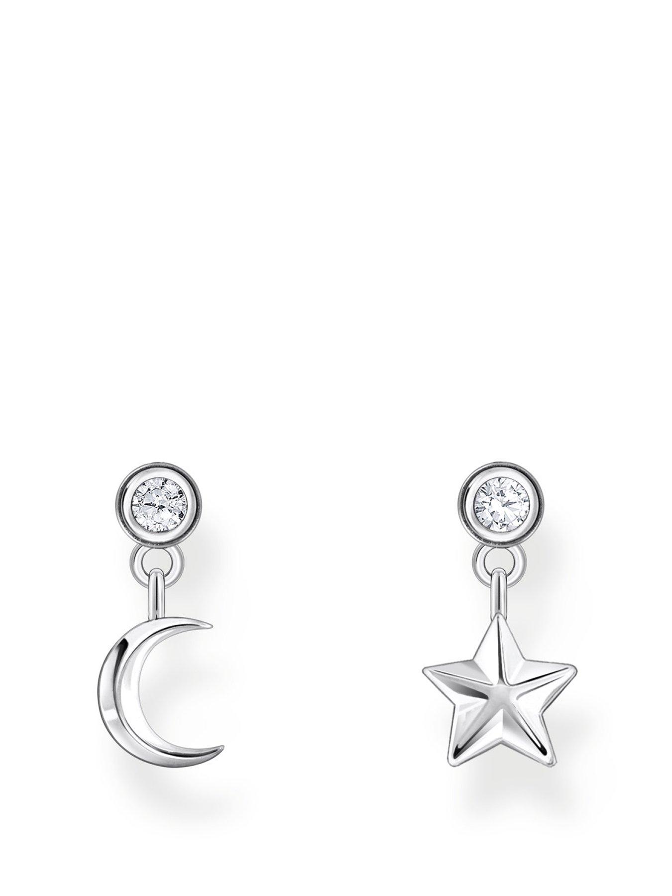 Product photograph of Thomas Sabo Moon Amp Star Earrings from very.co.uk