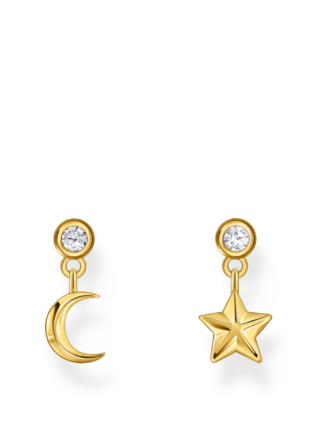 Product photograph of Thomas Sabo Moon Amp Star Stud Earrings from very.co.uk