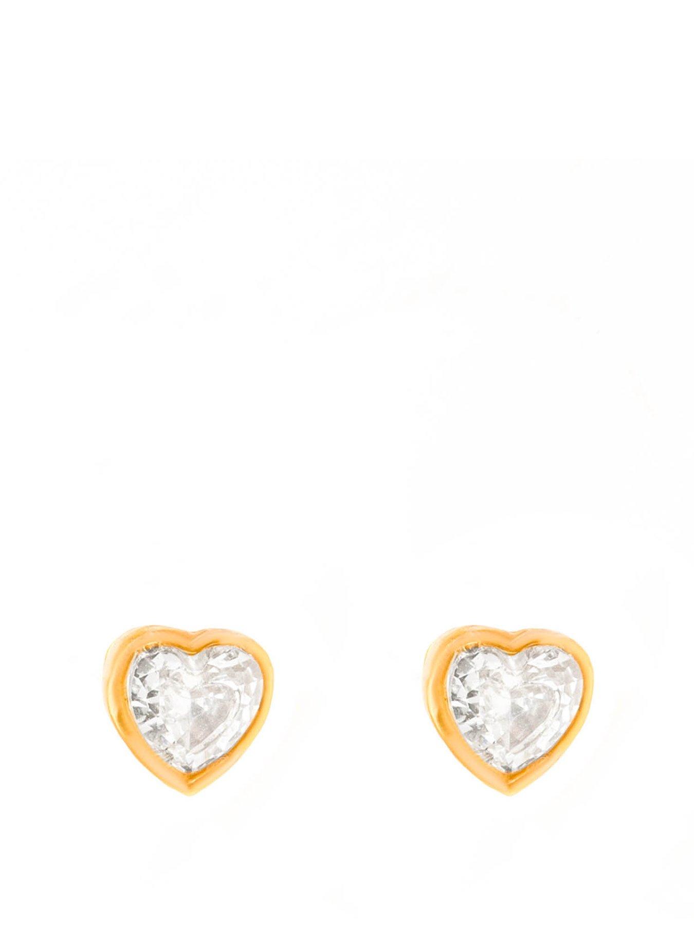 Product photograph of Heart Crystal Flatback Stud from very.co.uk