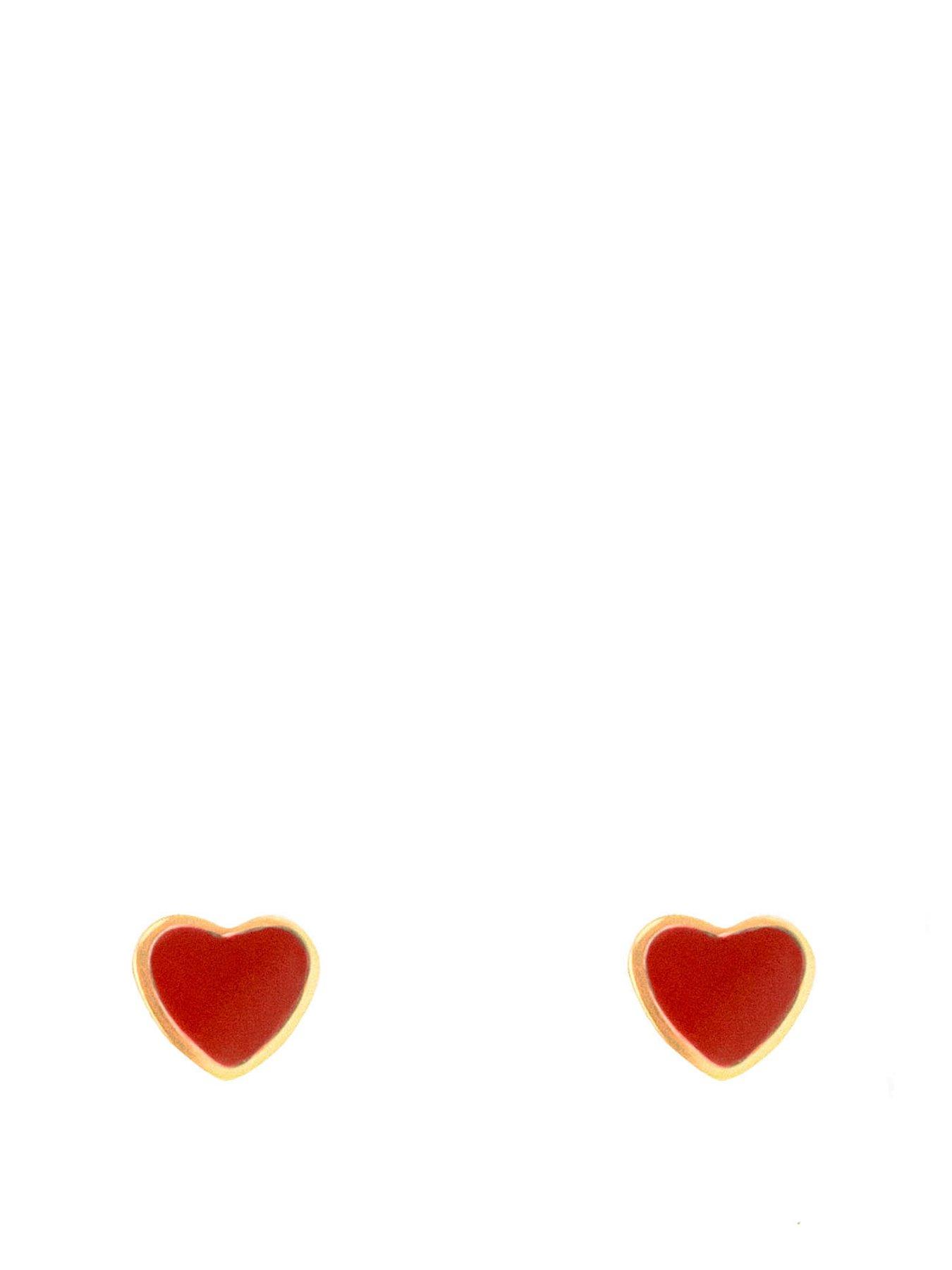 undefined Enamel Red Heart  Flatback Stud