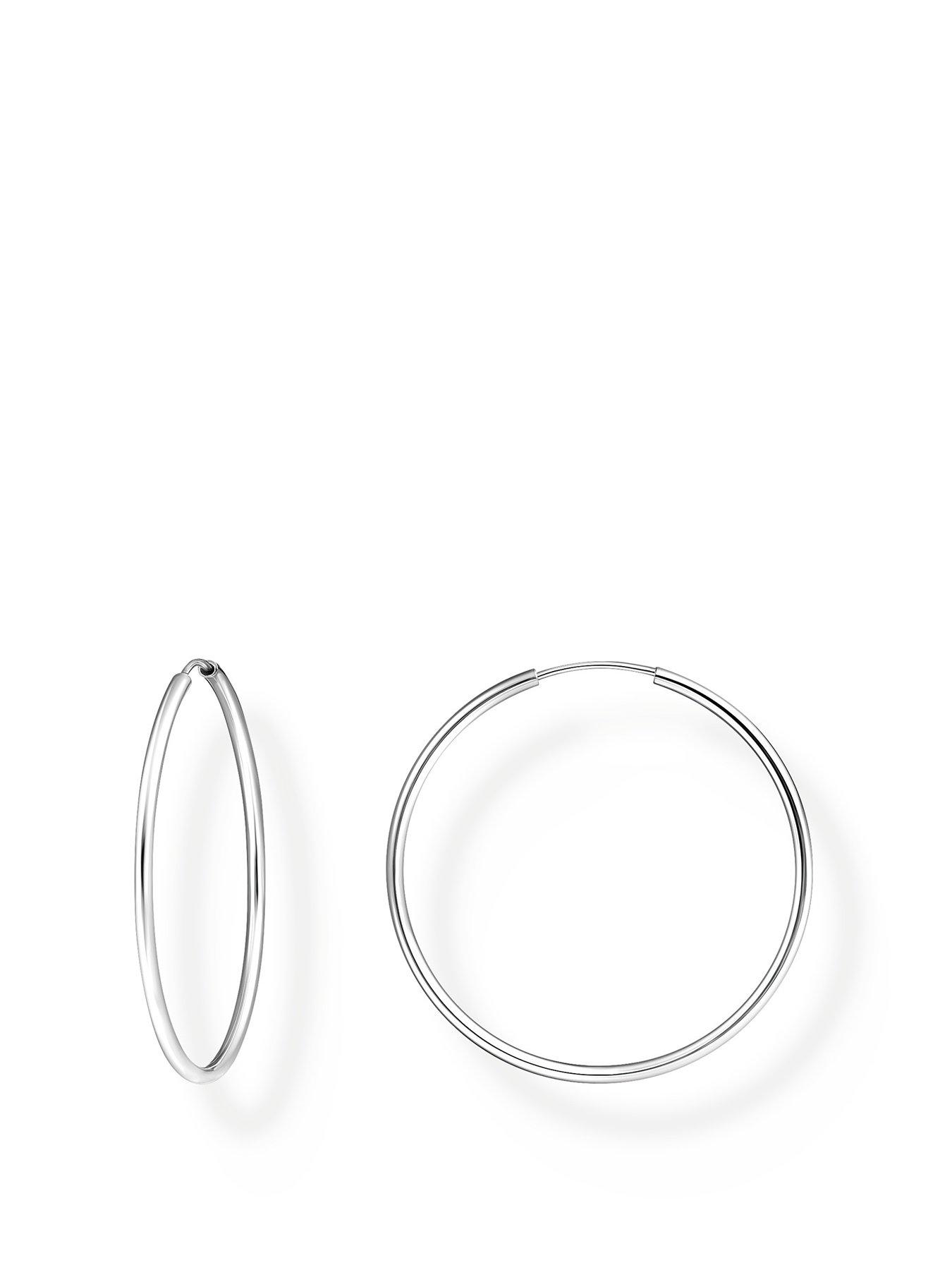 Product photograph of Thomas Sabo Medium Hoop Earrings Versatile Comfortable Silver from very.co.uk