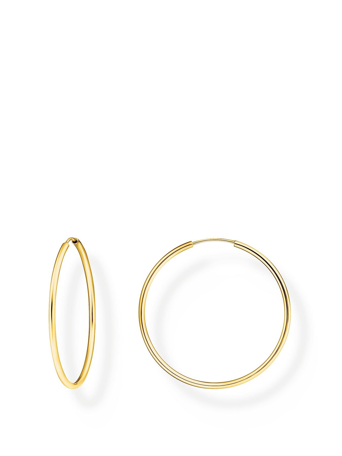 Product photograph of Thomas Sabo Medium Hoop Earrings Versatile Comfortable Silver Gold-plated from very.co.uk