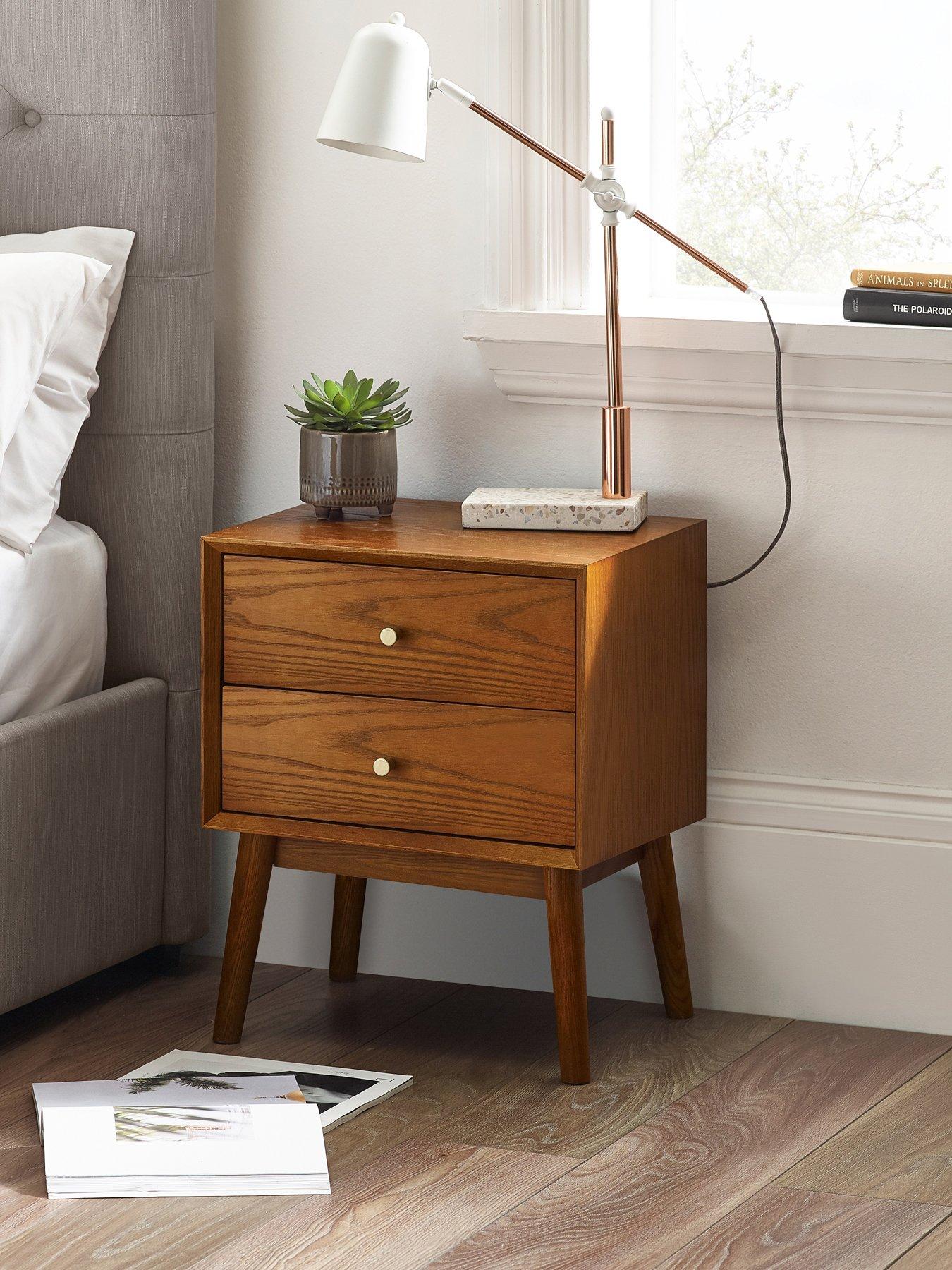Product photograph of Julian Bowen Lowry 2 Drawer Bedside from very.co.uk